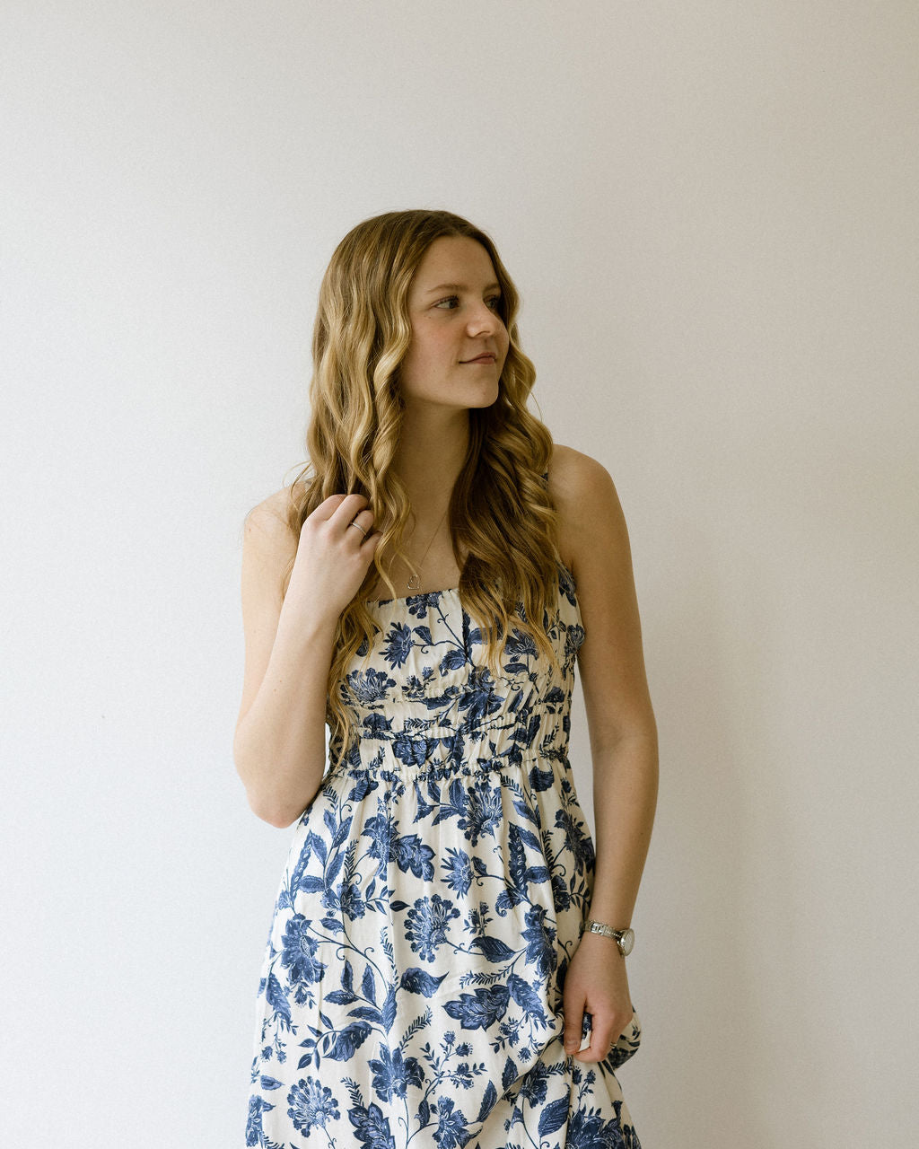 VELVET HEART TANELLA MIDI DRESS - BLUE FLORAL