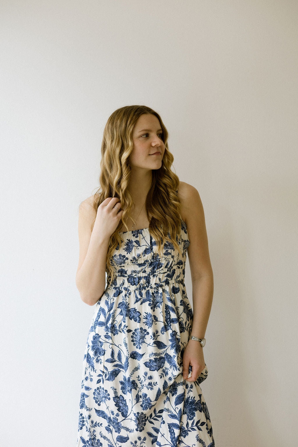 VELVET HEART TANELLA MIDI DRESS - BLUE FLORAL