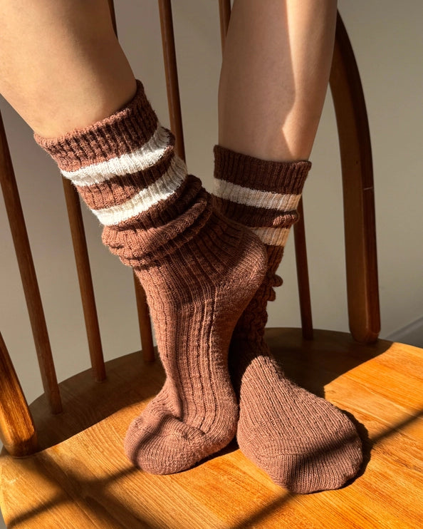 LE BON SHOPPE COTTAGE VARSITY SOCKS - BEAR VARSITY