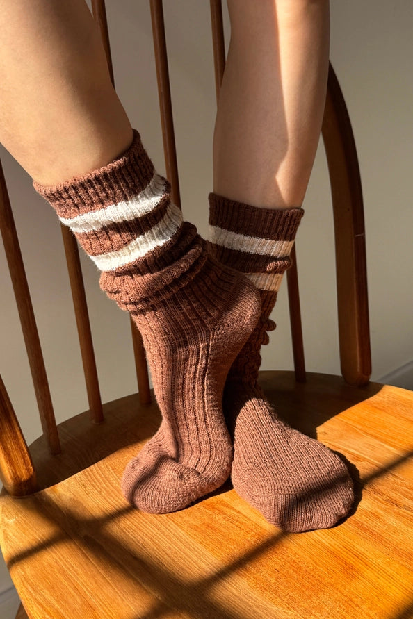 LE BON SHOPPE COTTAGE VARSITY SOCKS - BEAR VARSITY