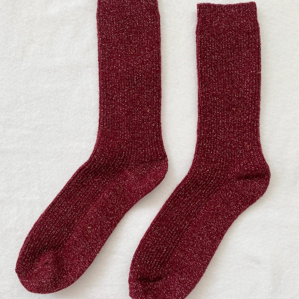 LE BON SHOPPE WINTER SPARKLE SOCKS - WINE