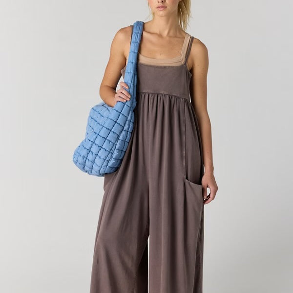 FREE PEOPLE HOT SHOT STRAPPY ONESIE - CHOCOLATE