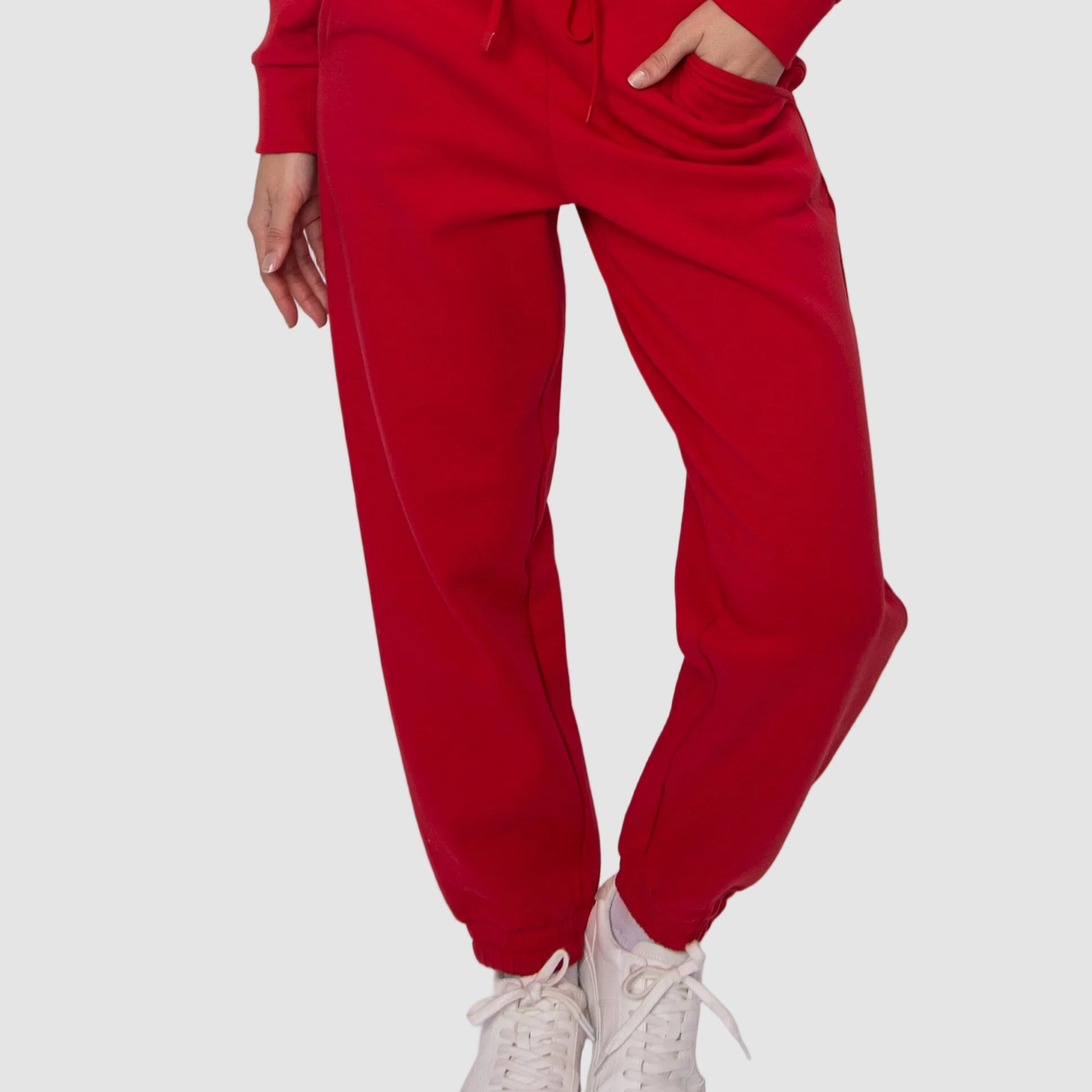 FATIMA SOFT KNIT JOGGERS - ROUGE