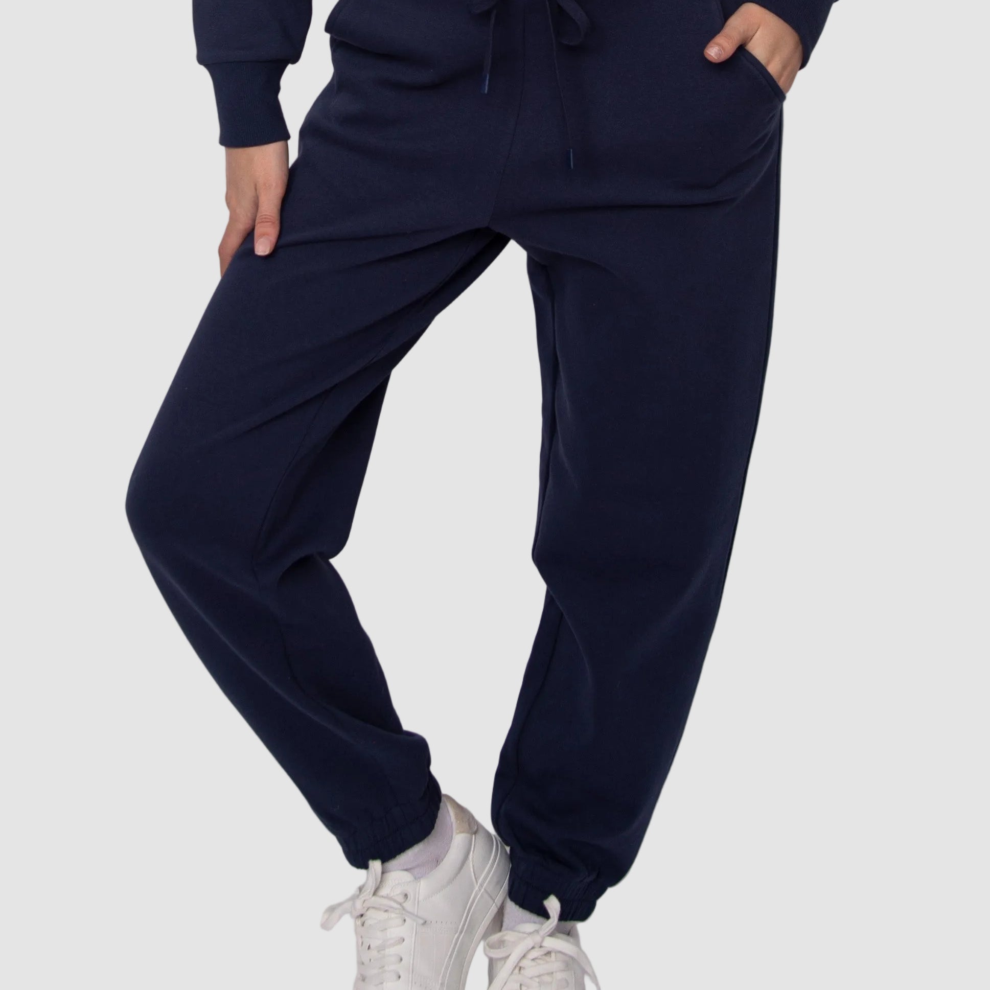 FATIMA SOFT KNIT JOGGERS - NAVY BLUE