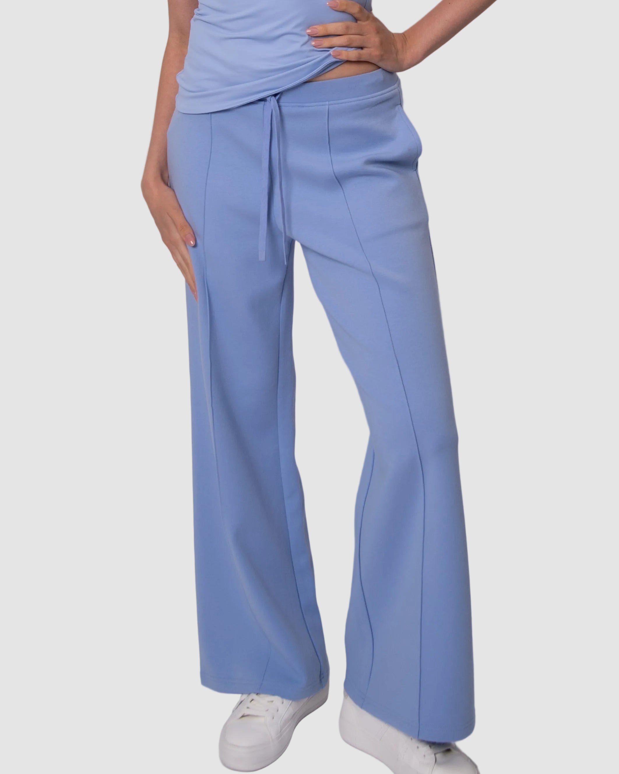 PRIDA SOFT KNIT PULL ON PANTS - PERRI BLUE