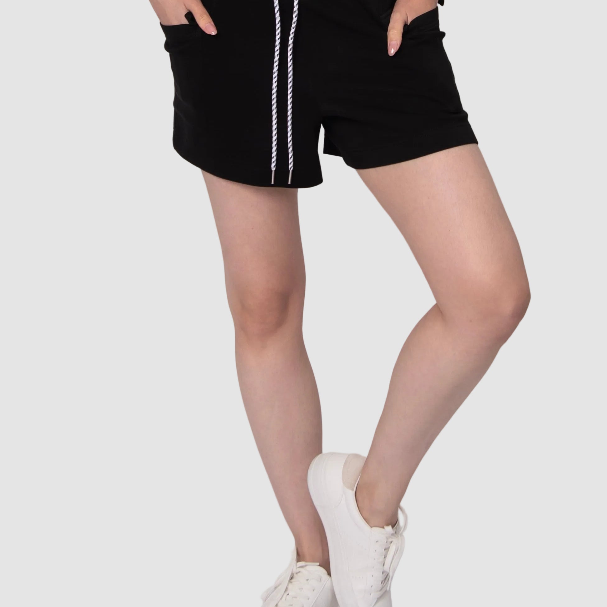 DARCIA SOFT KNIT PULL ON SHORTS - BLACK