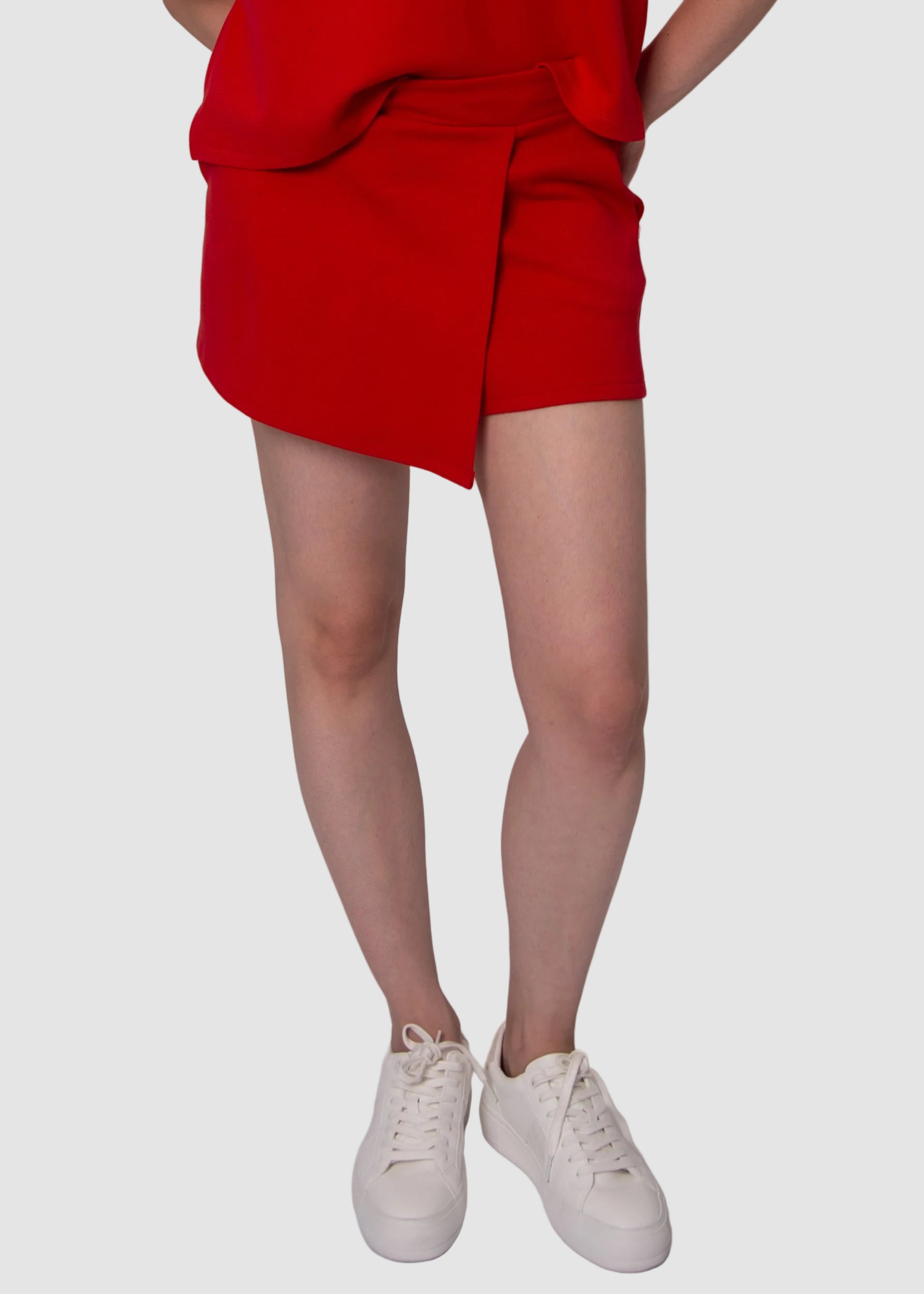 STARRY SOFT KNIT SKORT - ROUGE