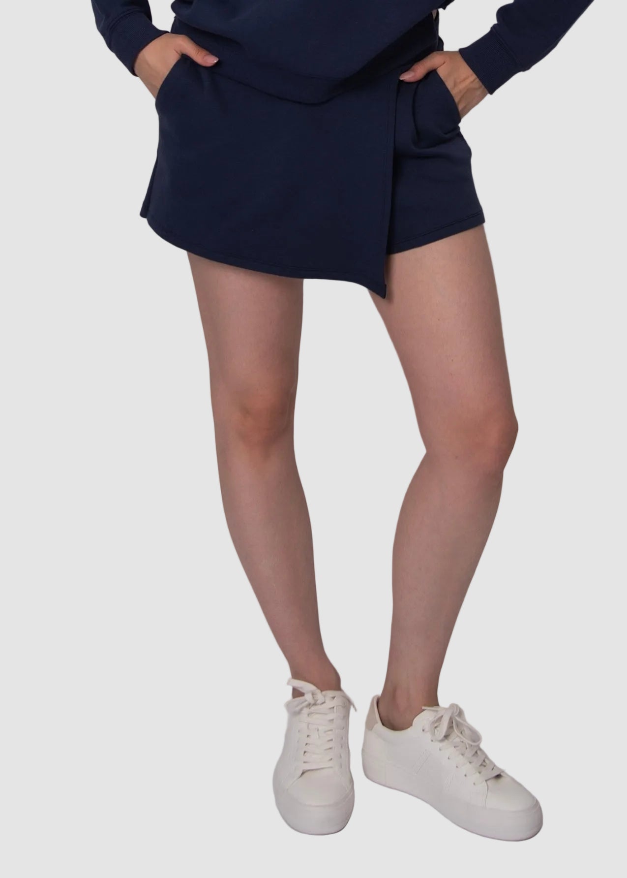STARRY SOFT KNIT SKORT - NAVY BLUE