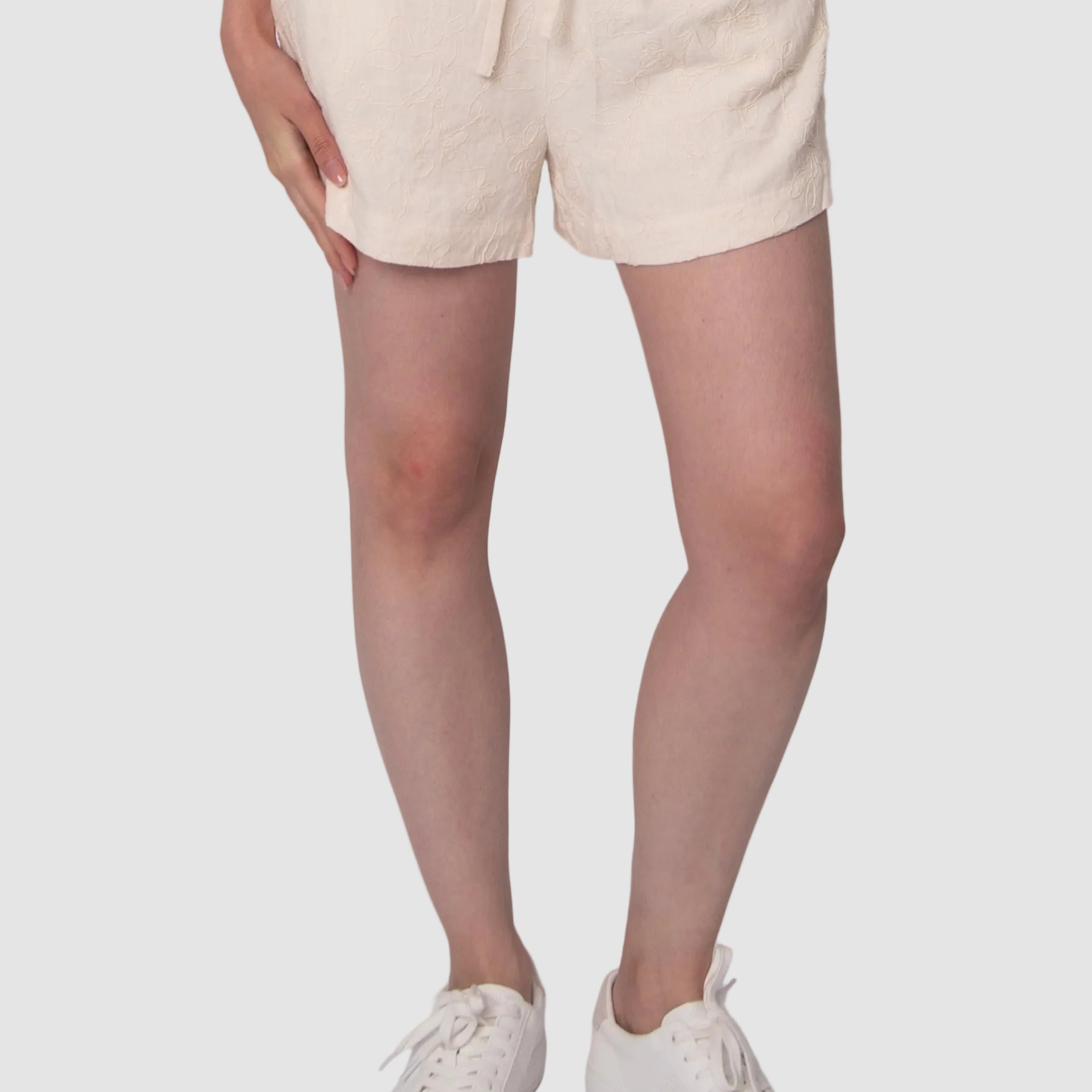 MARLA LINEN PULL ON SHORTS - NATURAL