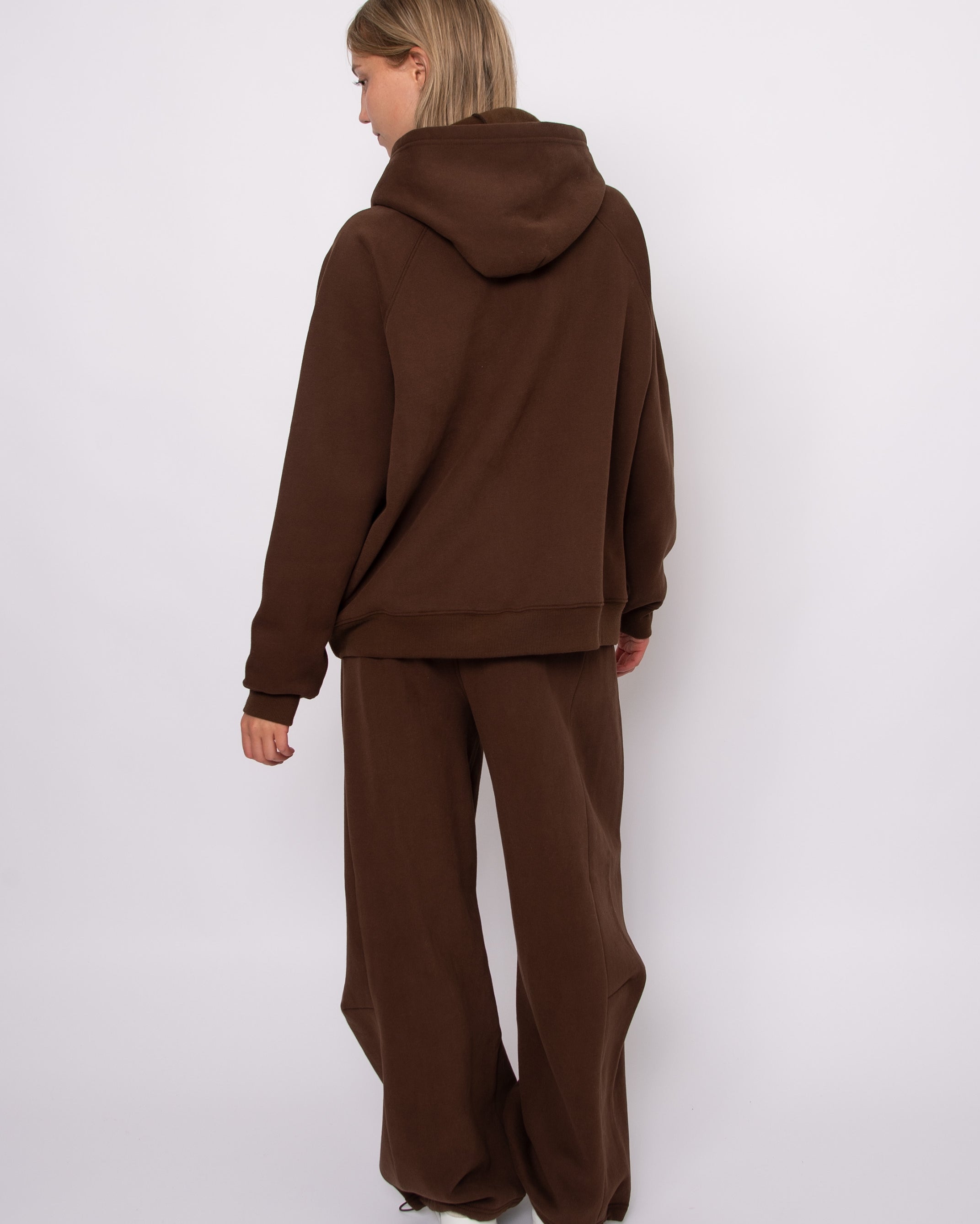HILLA FLEECE HOODIE - CHOCOLATE