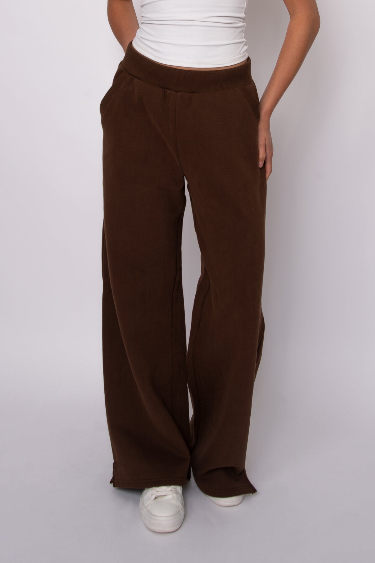 PANDORA FLEECE DRAWSTRING PULL ON PANT - CHOCOLATE