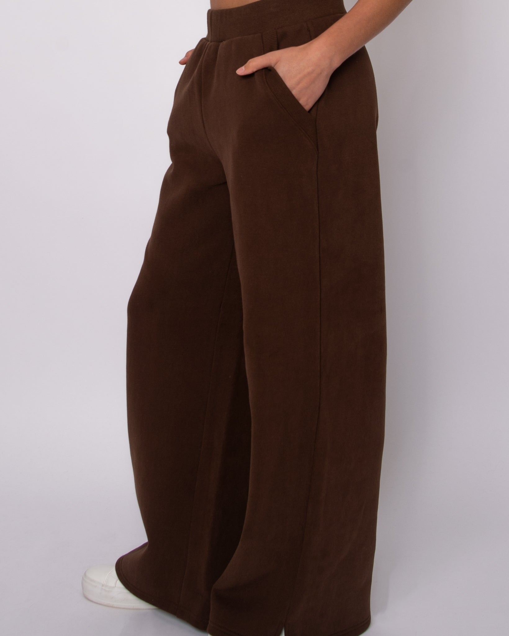 PANDORA FLEECE DRAWSTRING PULL ON PANT - CHOCOLATE