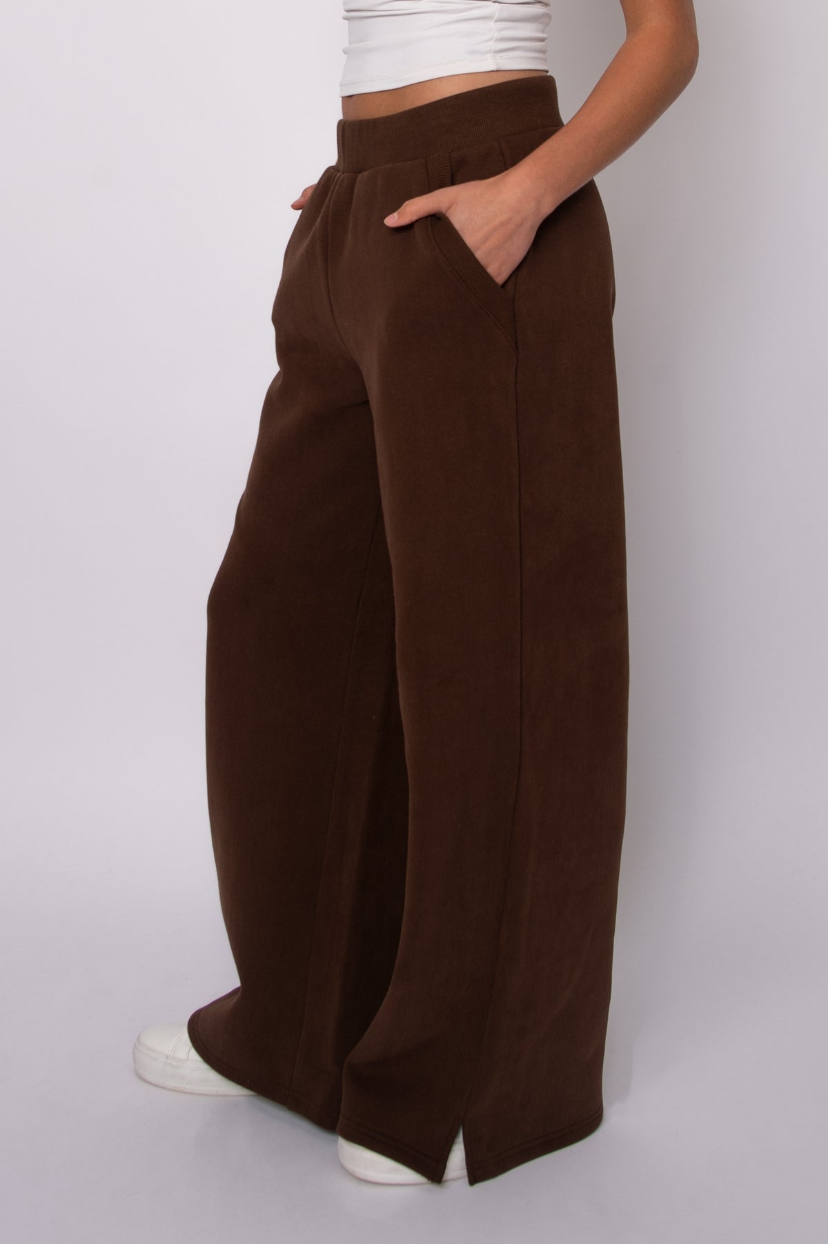 PANDORA FLEECE DRAWSTRING PULL ON PANT - CHOCOLATE