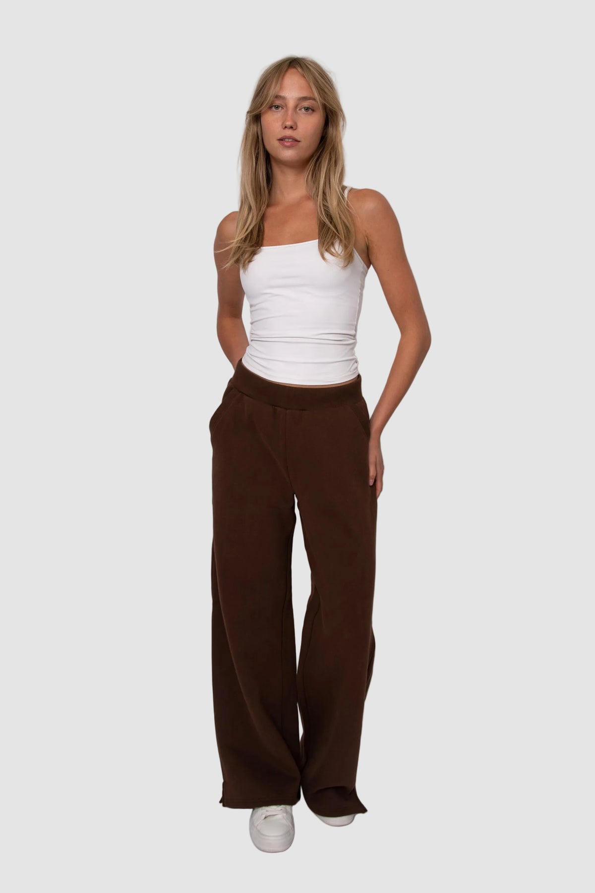 PANDORA FLEECE DRAWSTRING PULL ON PANT - CHOCOLATE
