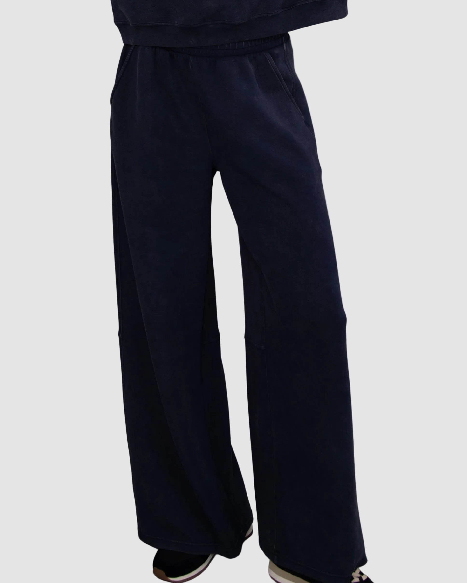 PHYLLIS WASHED SOFT KNIT PULL ON PANT - TRUE NAVY