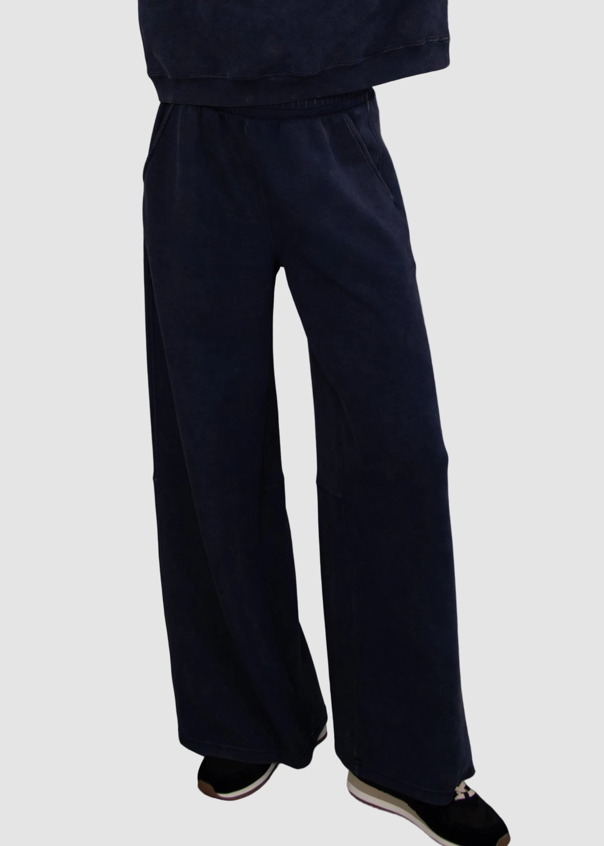 PHYLLIS WASHED SOFT KNIT PULL ON PANT - TRUE NAVY
