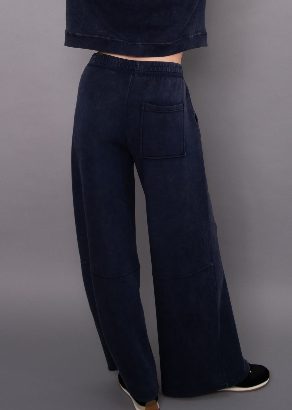 PHYLLIS WASHED SOFT KNIT PULL ON PANT - TRUE NAVY