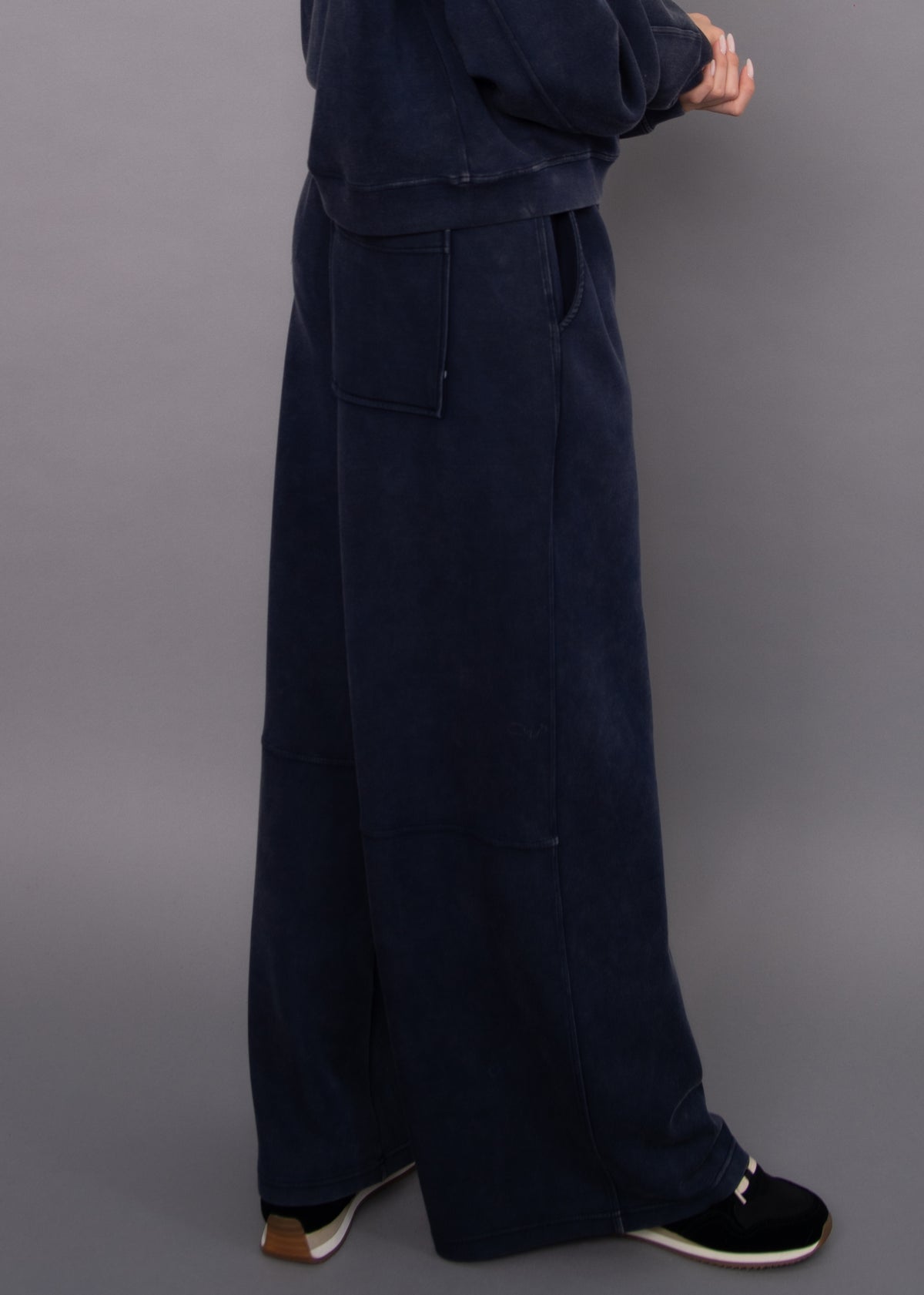 PHYLLIS WASHED SOFT KNIT PULL ON PANT - TRUE NAVY