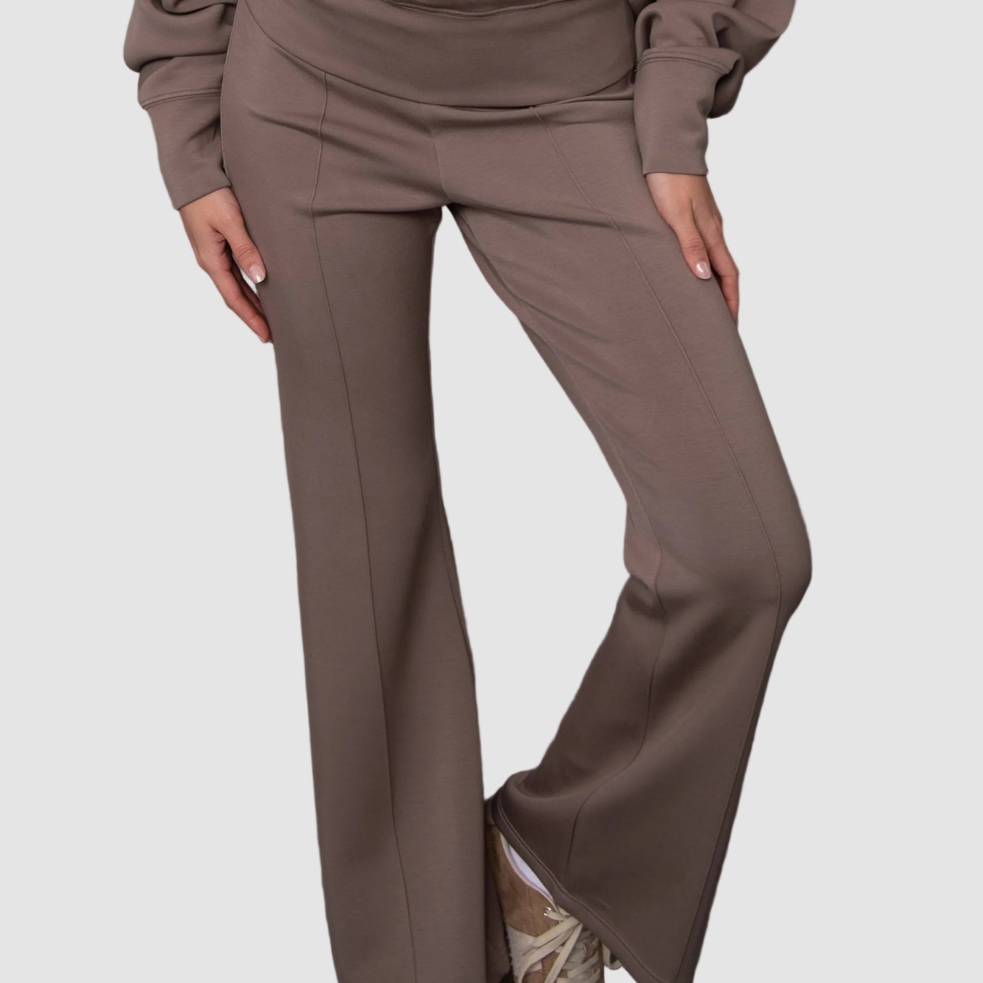 FLAMME SIGNATURE SOFT KNIT PULL ON PANT - MOON ROCK