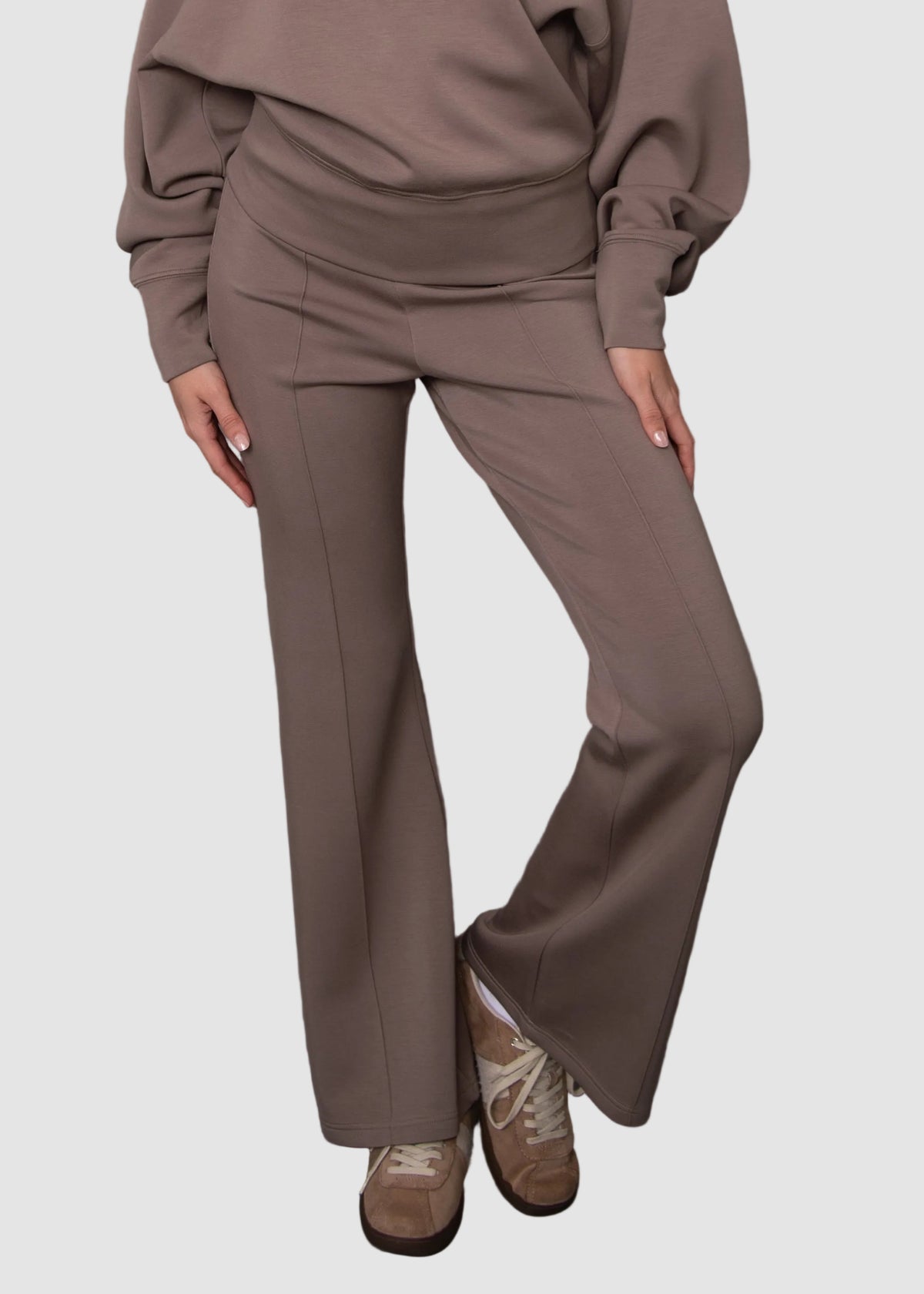 FLAMME SIGNATURE SOFT KNIT PULL ON PANT - MOON ROCK