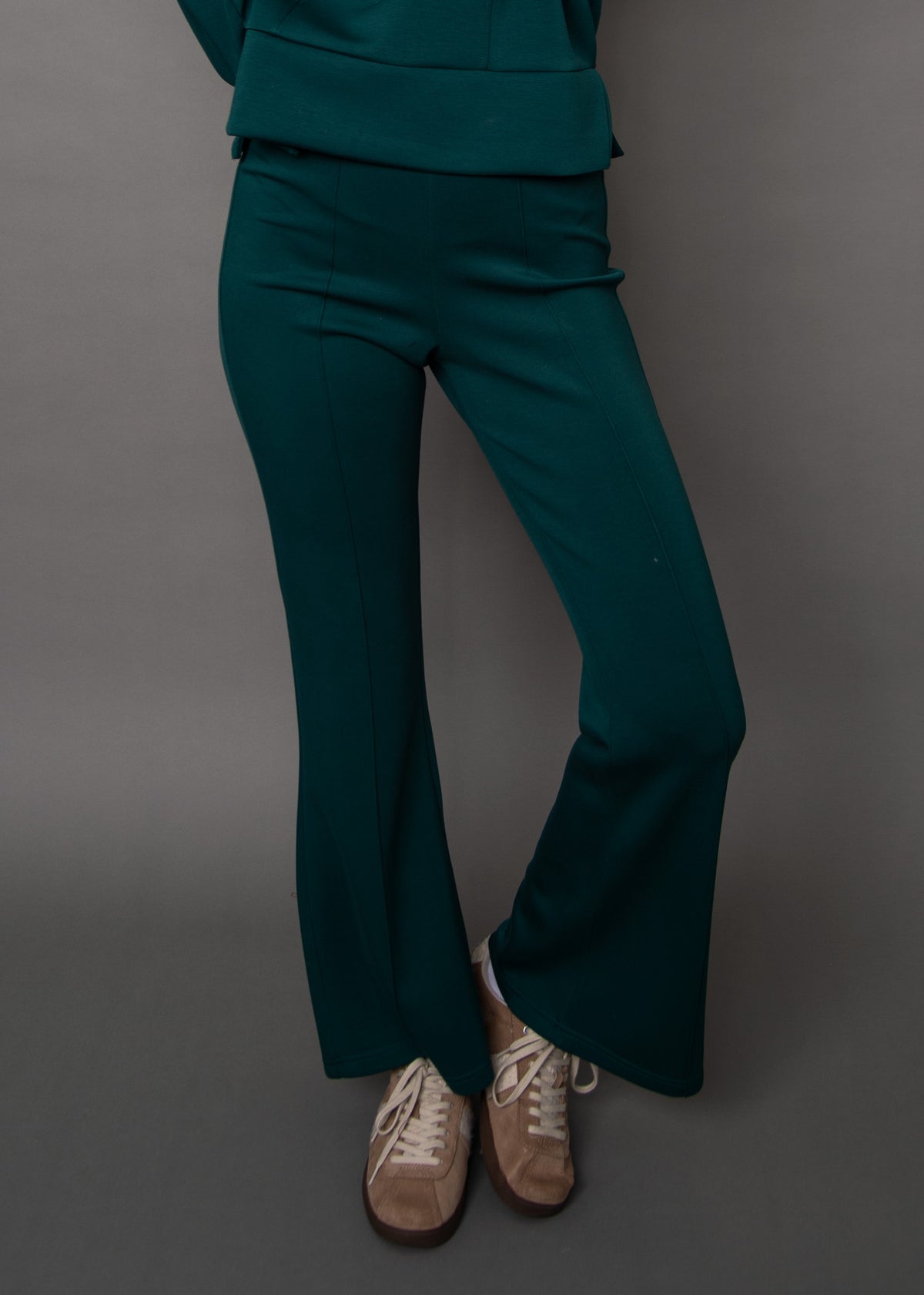 FLAMME SIGNATURE SOFT KNIT PULL ON PANT - DARK GREEN