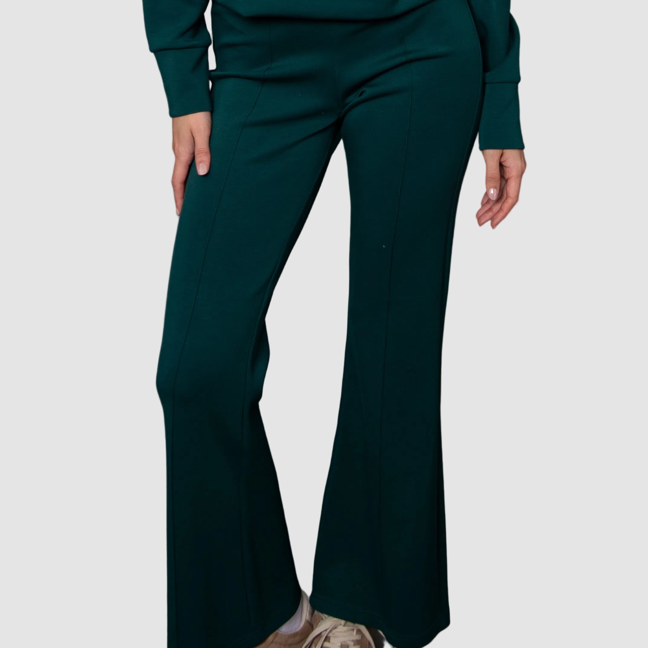 FLAMME SIGNATURE SOFT KNIT PULL ON PANT - DARK GREEN