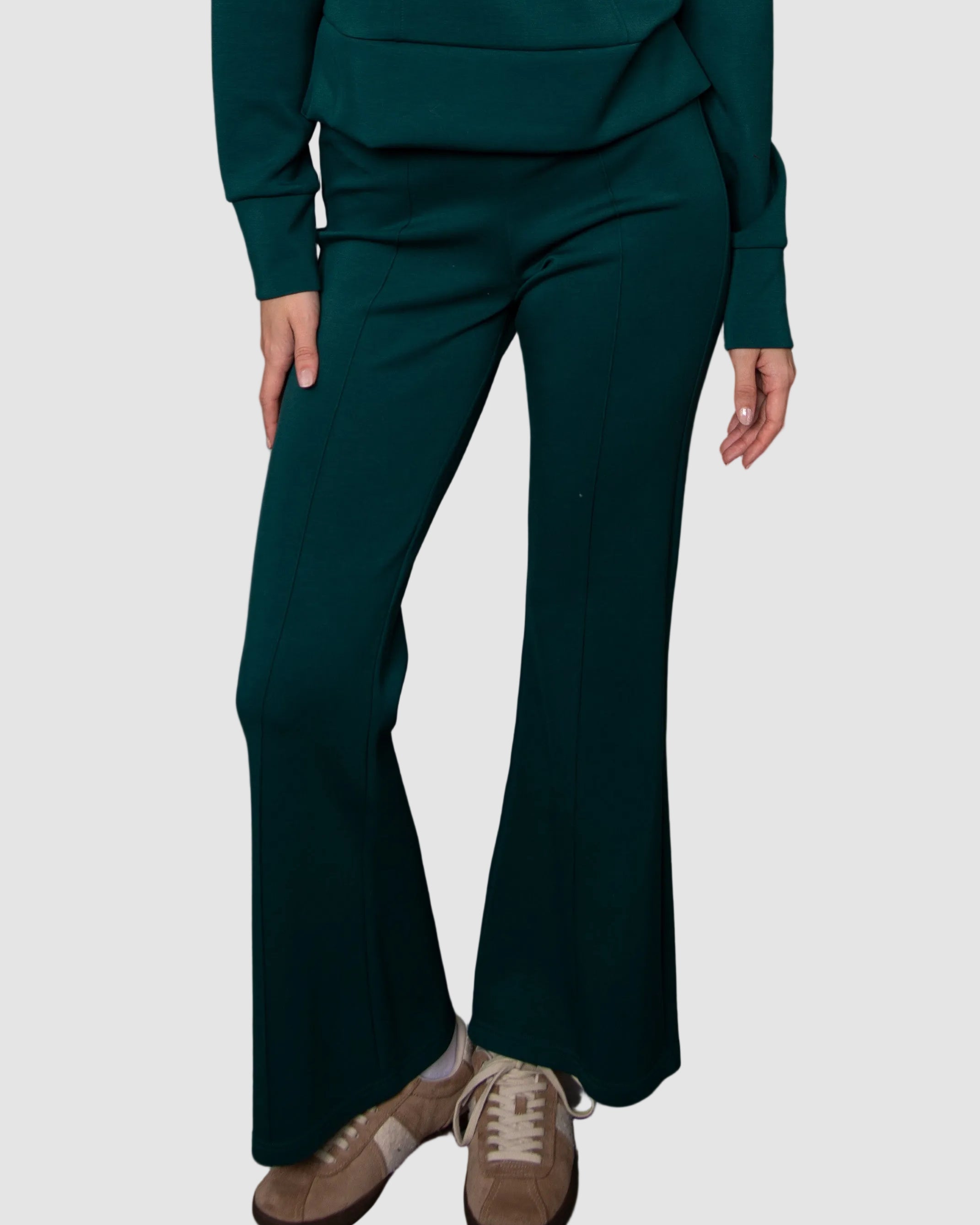 FLAMME SIGNATURE SOFT KNIT PULL ON PANT - DARK GREEN