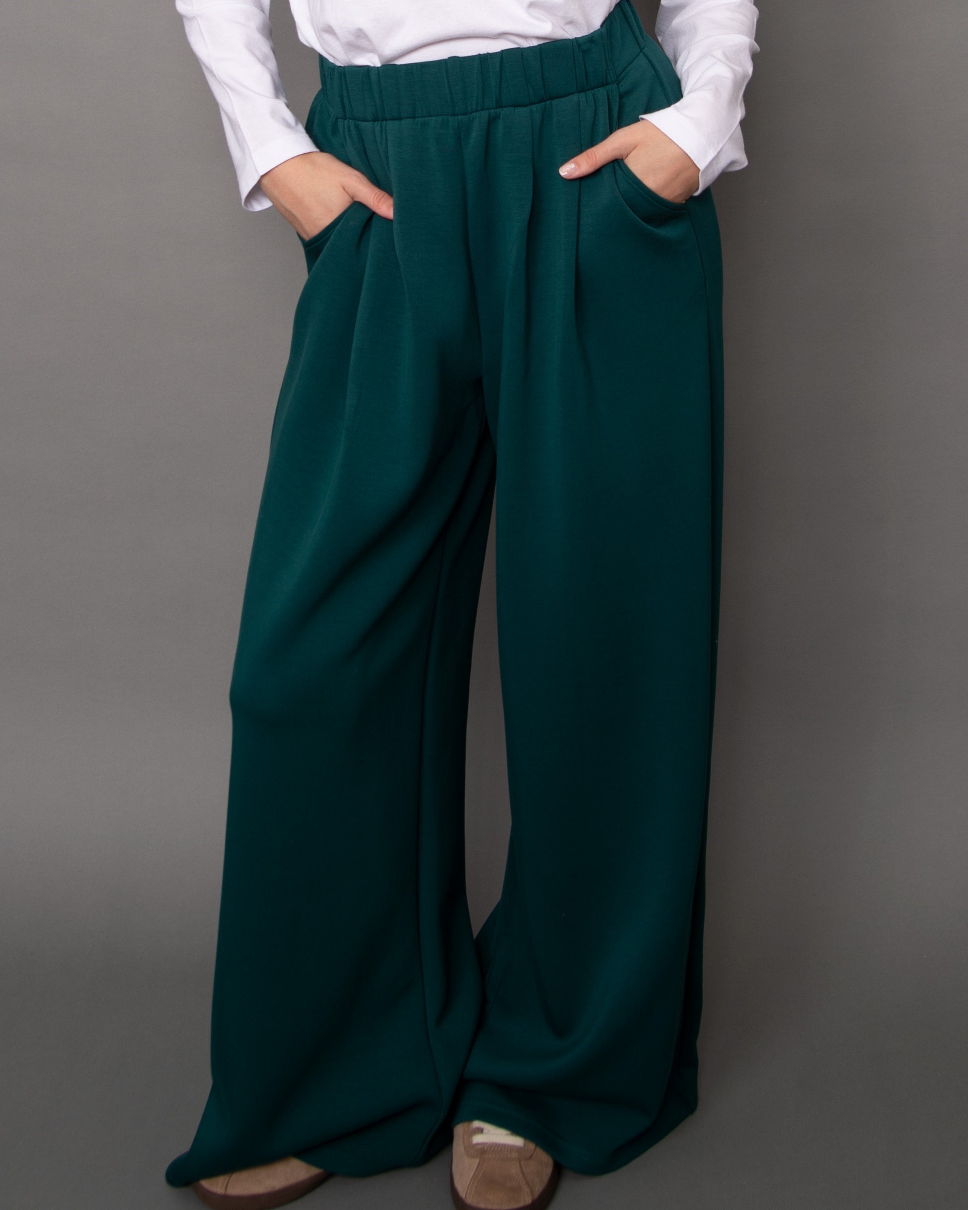 PASCAL SIGNATURE SOFT KNIT PULL ON PANT - DARK GREEN