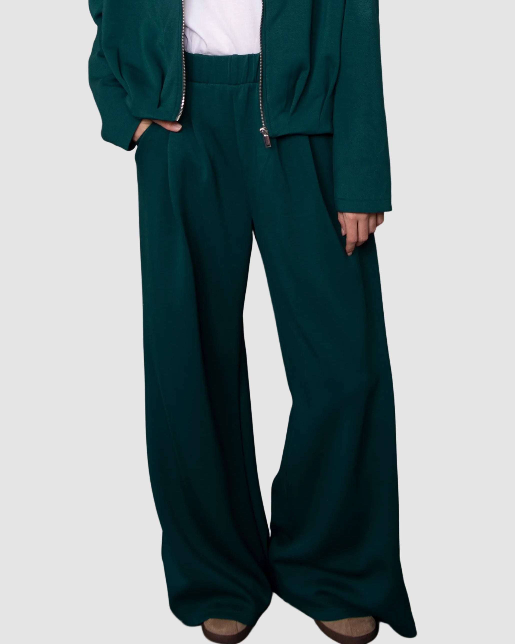 PASCAL SIGNATURE SOFT KNIT PULL ON PANT - DARK GREEN