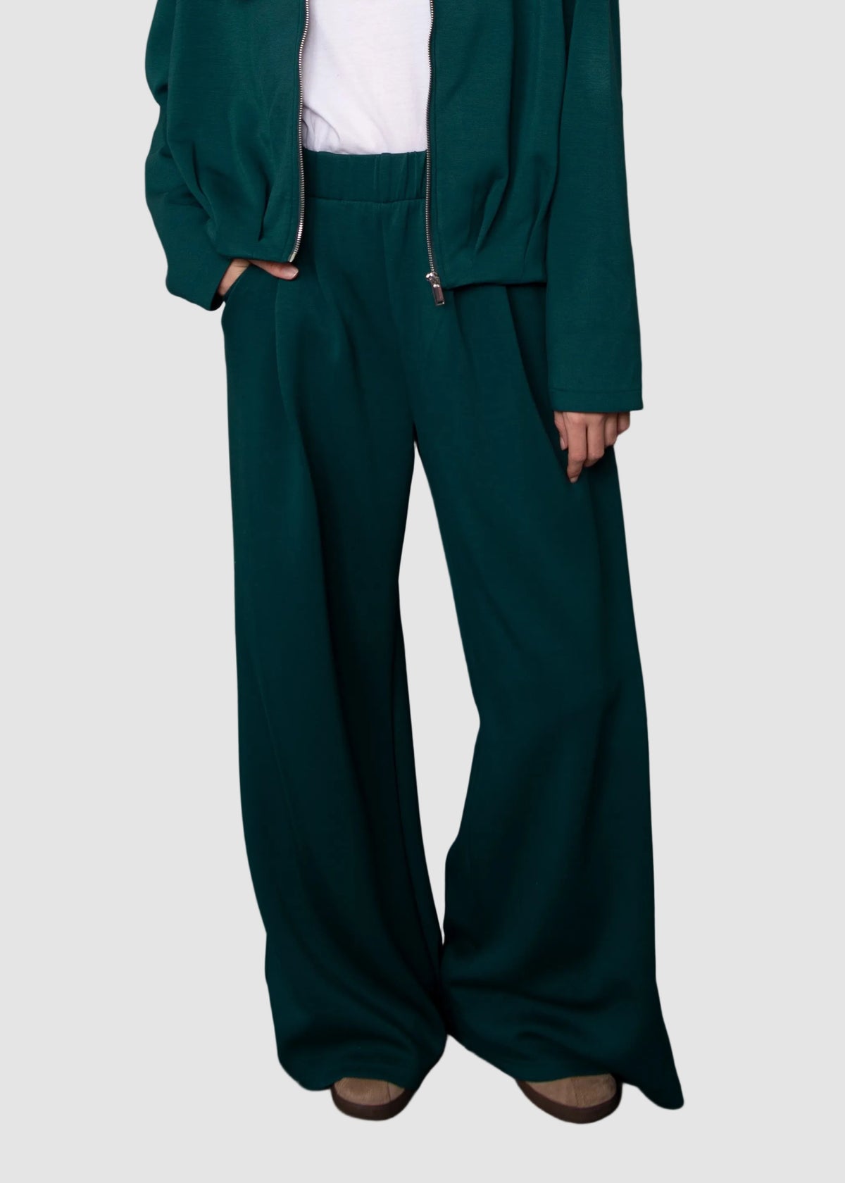 PASCAL SIGNATURE SOFT KNIT PULL ON PANT - DARK GREEN