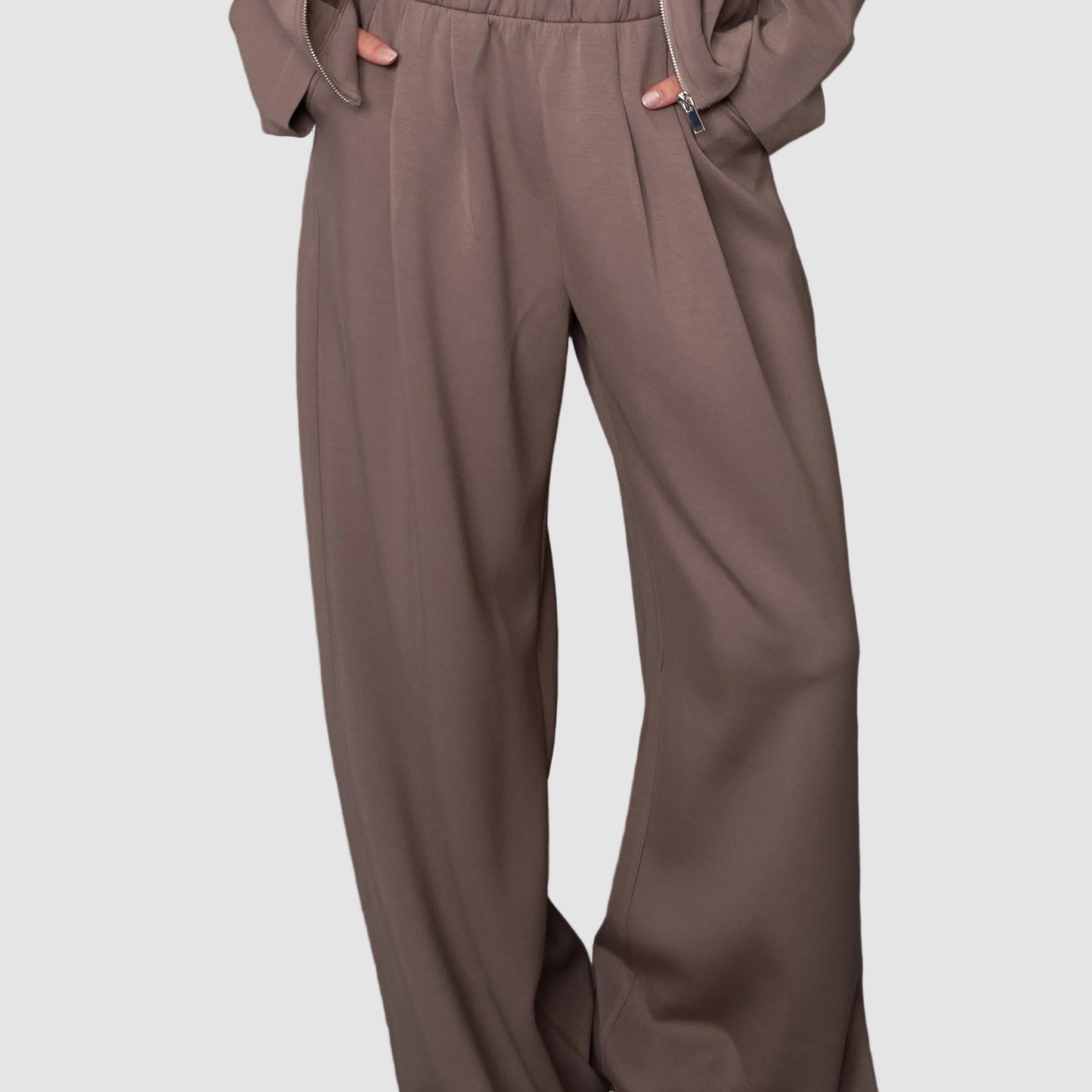 PASCAL SIGNATURE SOFT KNIT PULL ON PANT - MOON ROCK
