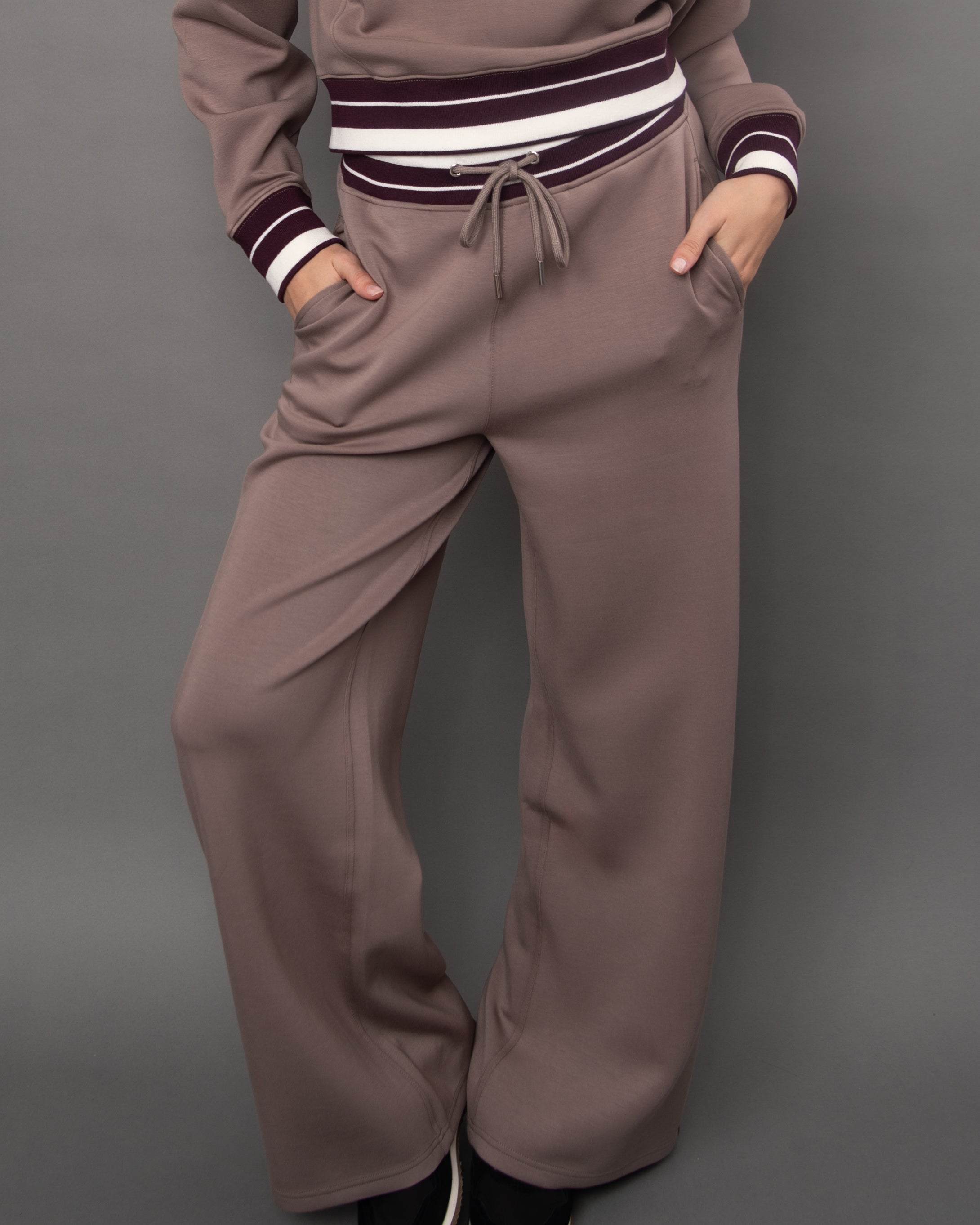 ERIKA ATHLETIC SOFT KNIT PULL ON PANT - MOON ROCK
