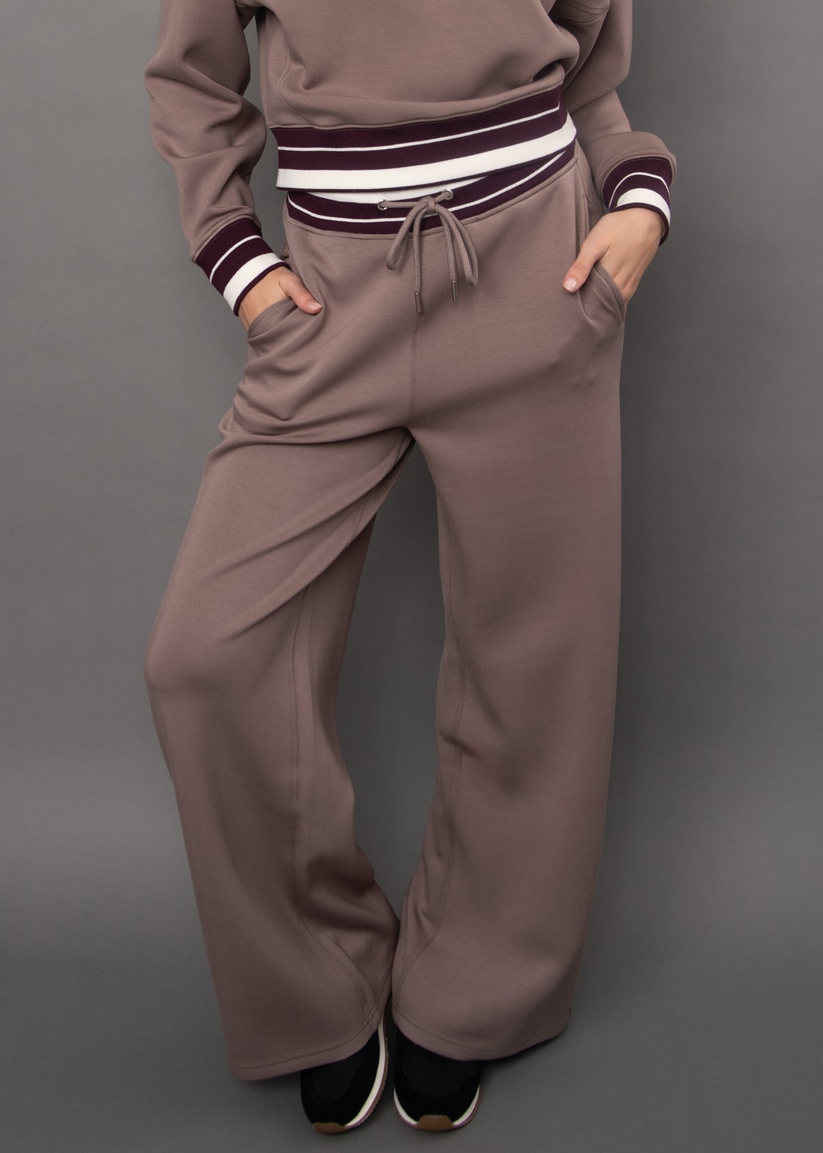 ERIKA ATHLETIC SOFT KNIT PULL ON PANT - MOON ROCK