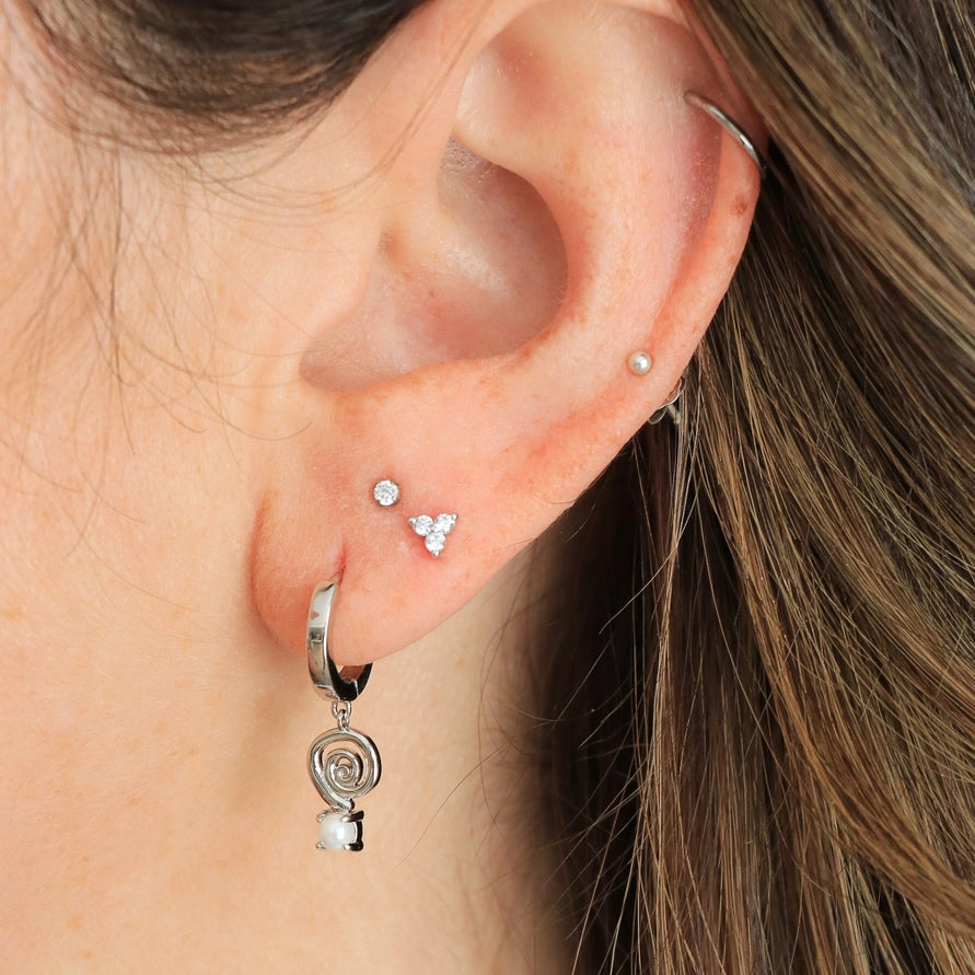 SPIRA PENDANT EARRINGS - SILVER