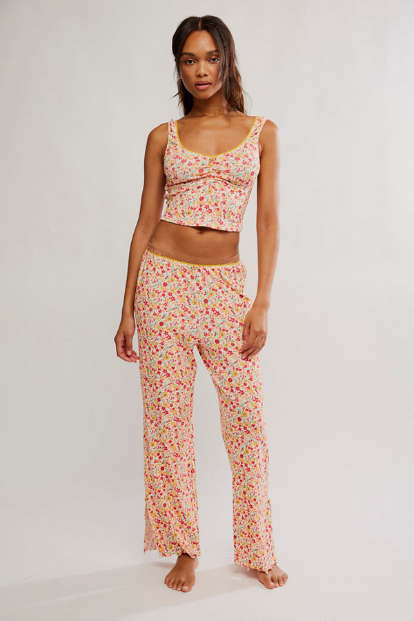 FREE PEOPLE FRESH IN LOVE LOUNGE SET - BUTTER COMBO