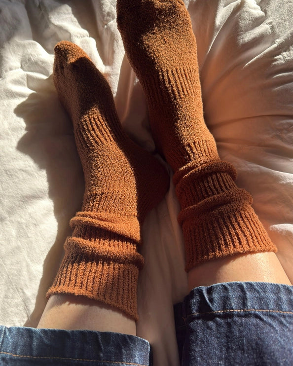 LE BON SHOPPE AIRY PUFFIN SOCKS - WHISKEY