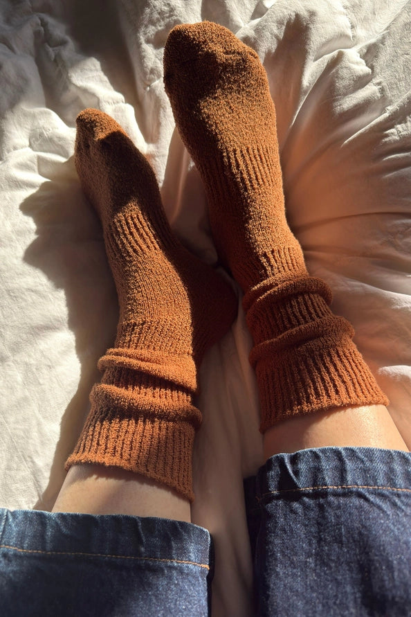 LE BON SHOPPE AIRY PUFFIN SOCKS - WHISKEY