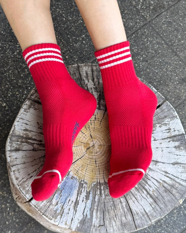 LE BON SHOPPE GIRLFRIEND SOCKS - SCARLET