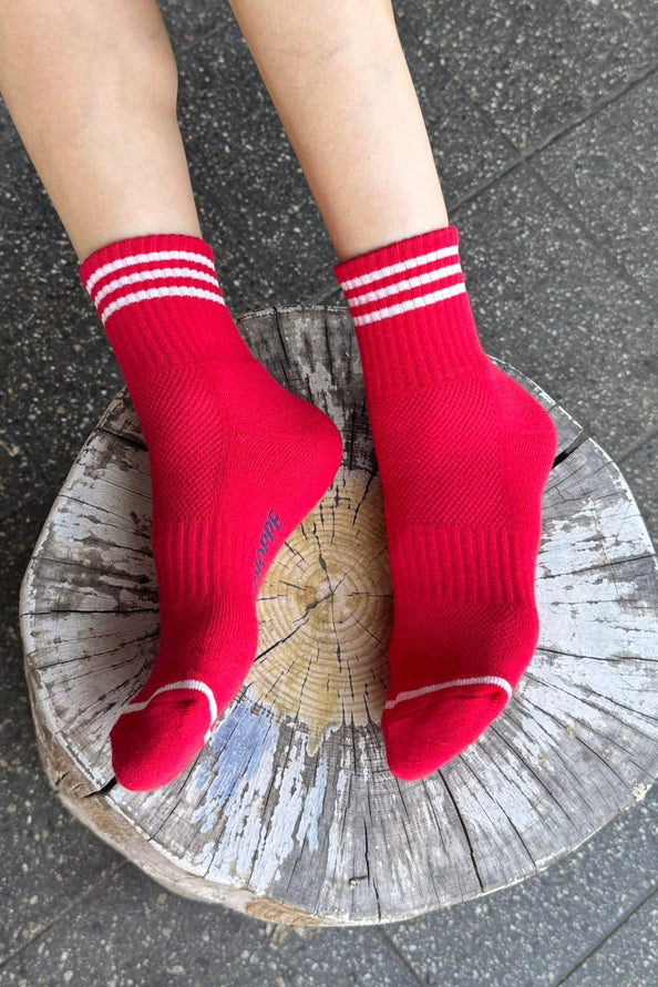 LE BON SHOPPE GIRLFRIEND SOCKS - SCARLET
