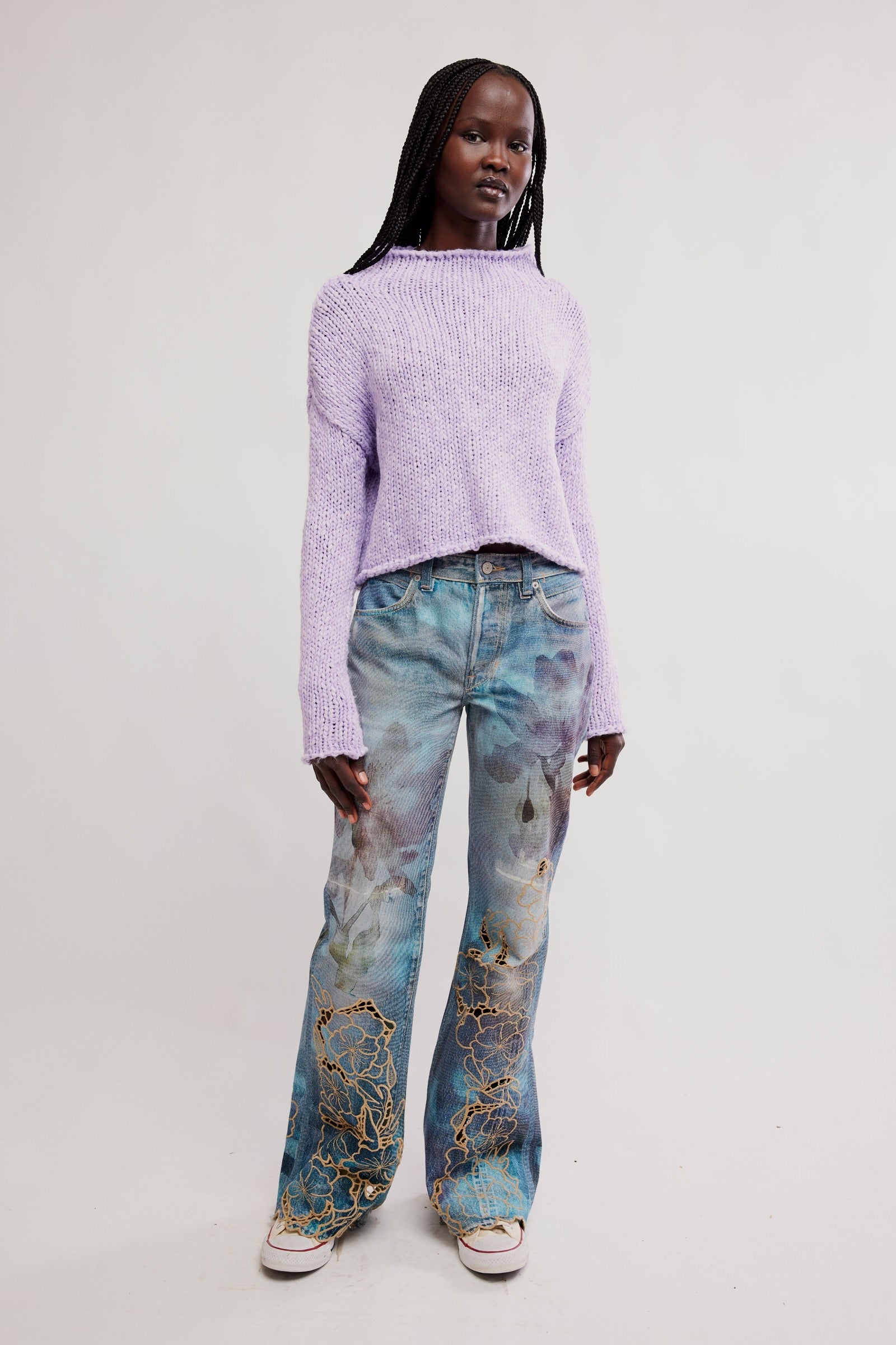 FREE PEOPLE OPAL SWEATER - PURPLE SATIN