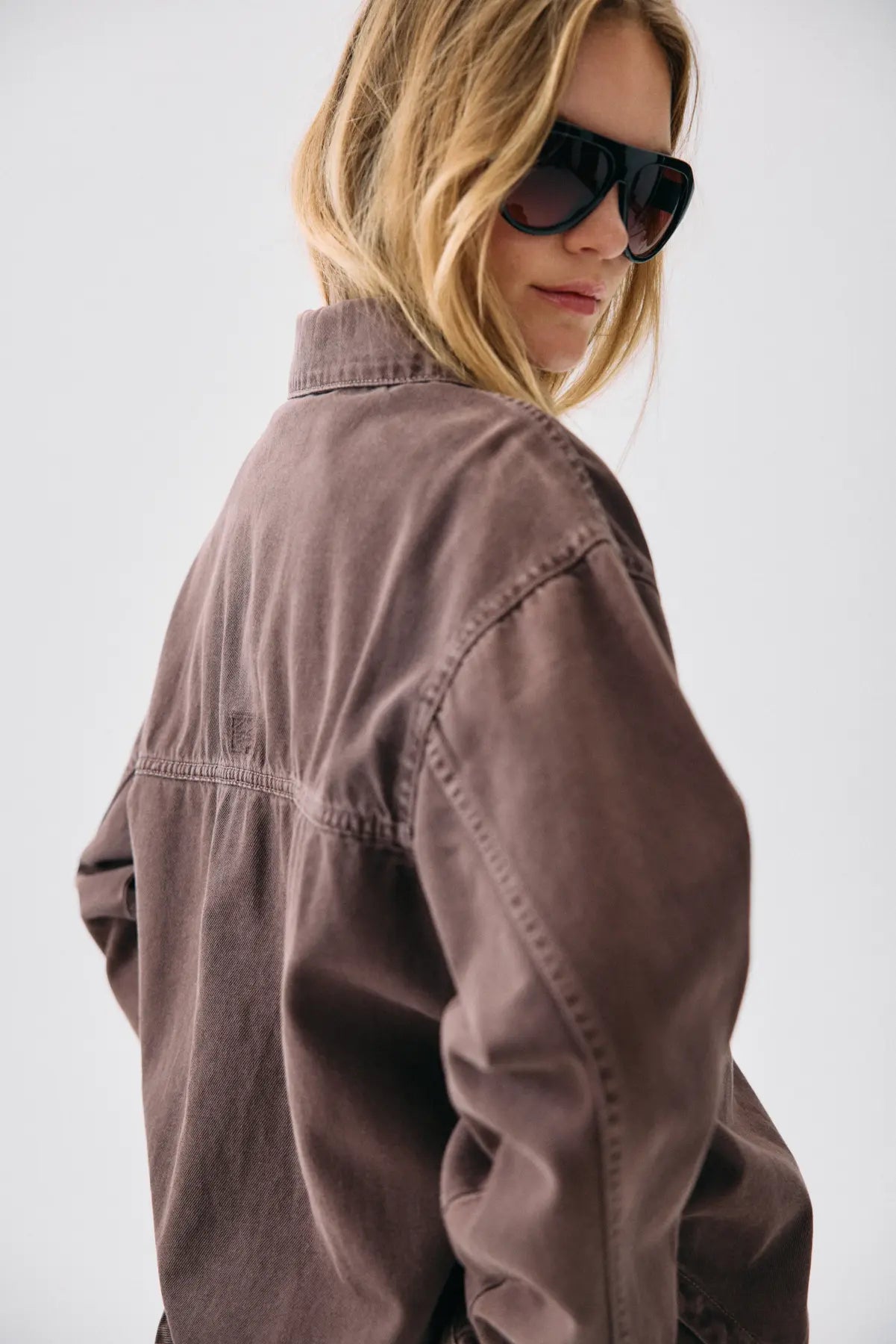 NM ALVA DENIM JACKET - CHOCOLATE BROWN