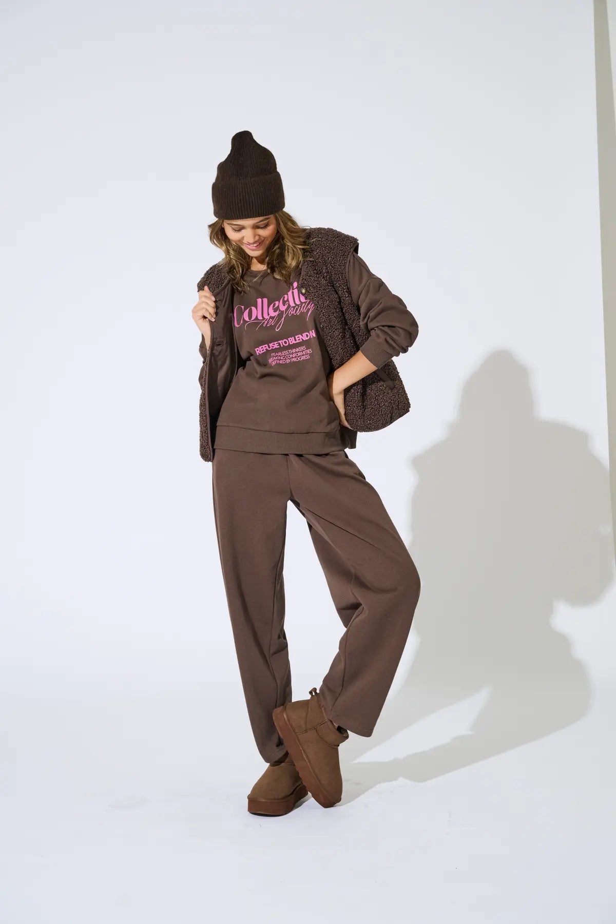 ONLY INGRID RIB BASIC BEANIE - COFFEE BEAN