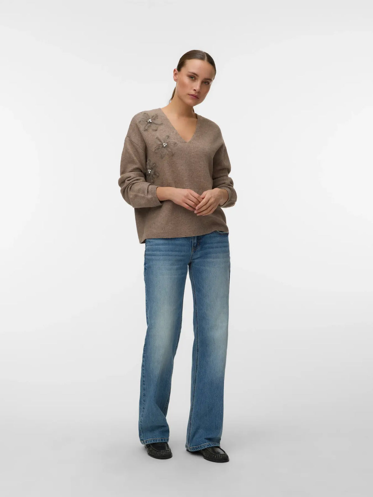 VM SMERALDA V NECK PULLOVER - FOSSIL