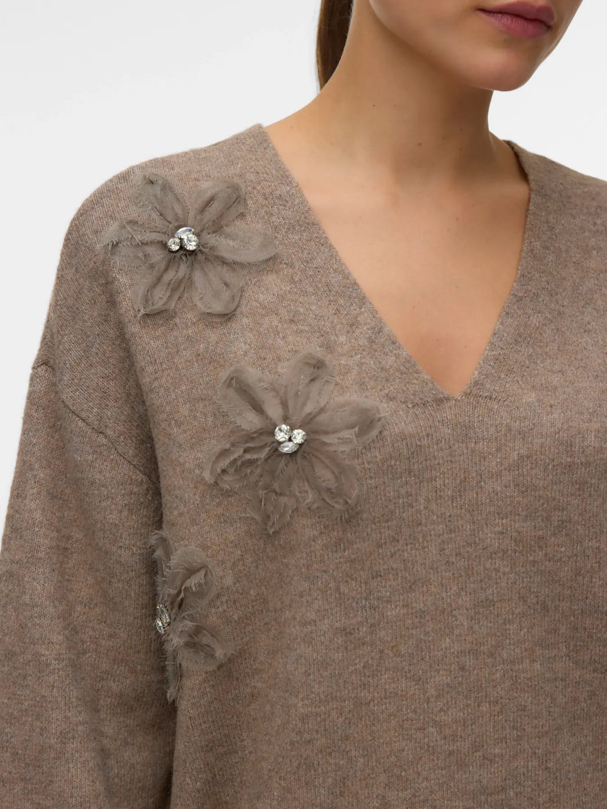 VM SMERALDA V NECK PULLOVER - FOSSIL