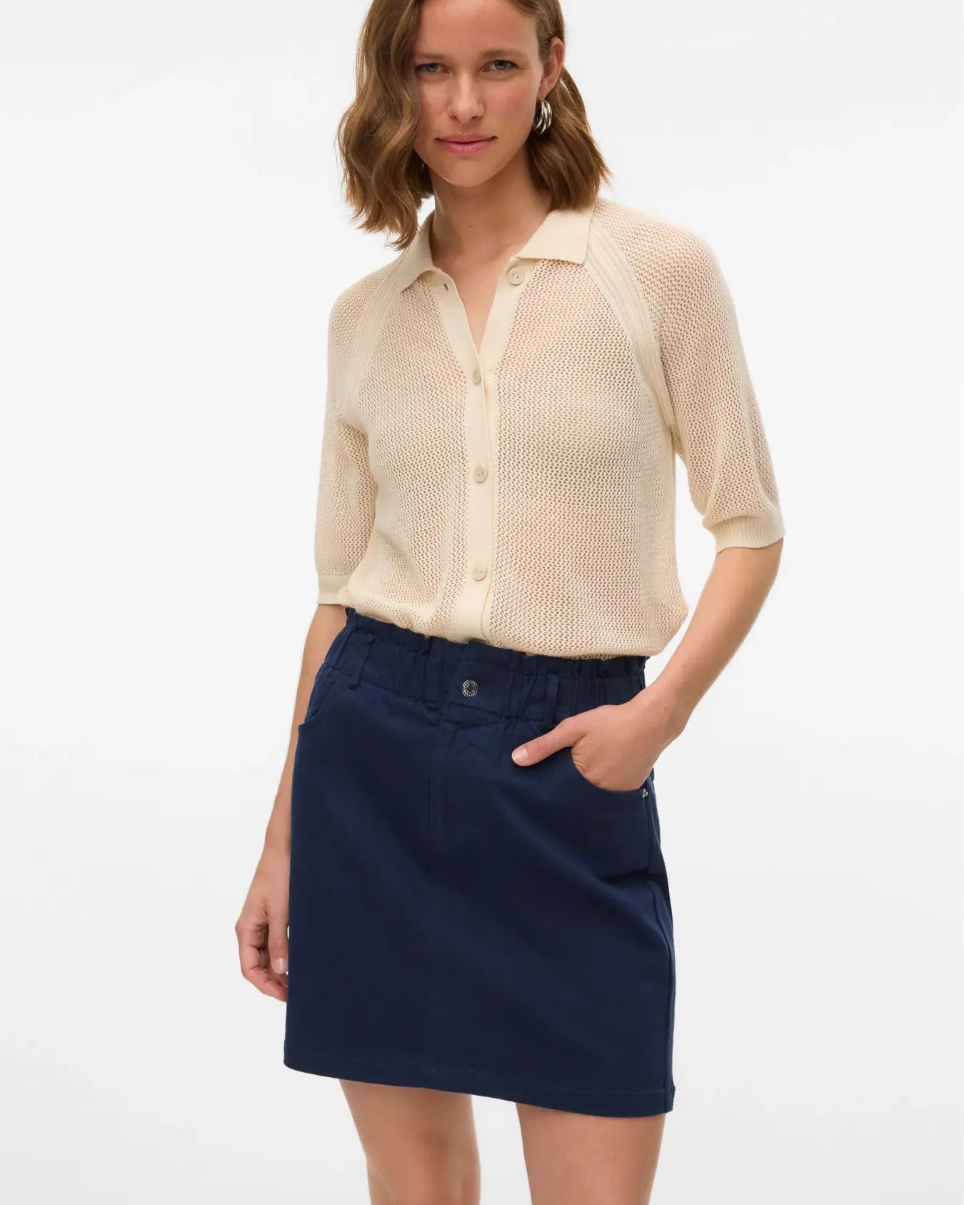 VM WILD PAPERBAG SKIRT - NAVY BLAZER