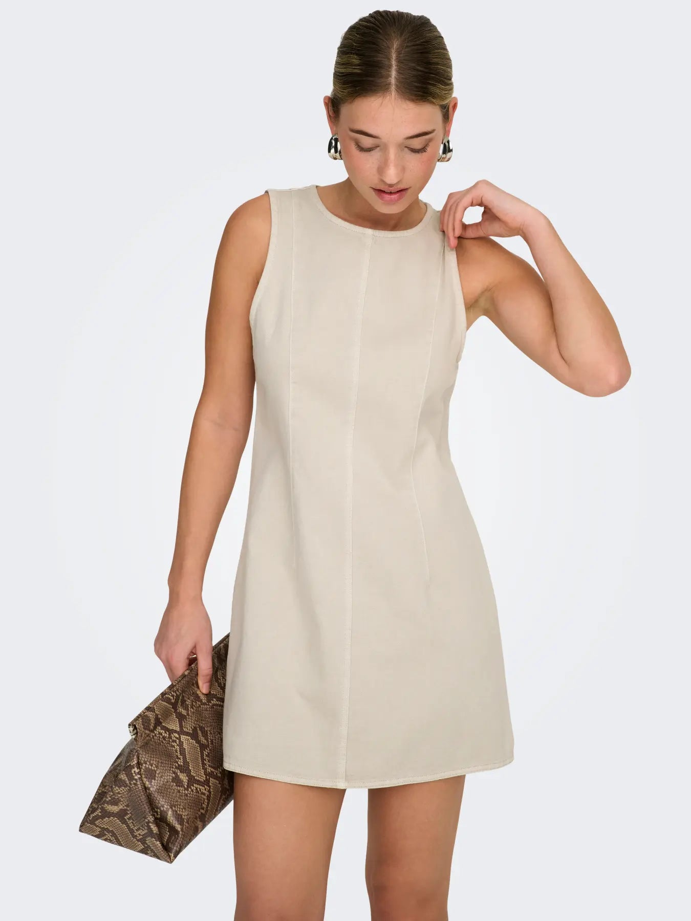 ONLY SILLA SHORT DRESS - PUMICE STONE
