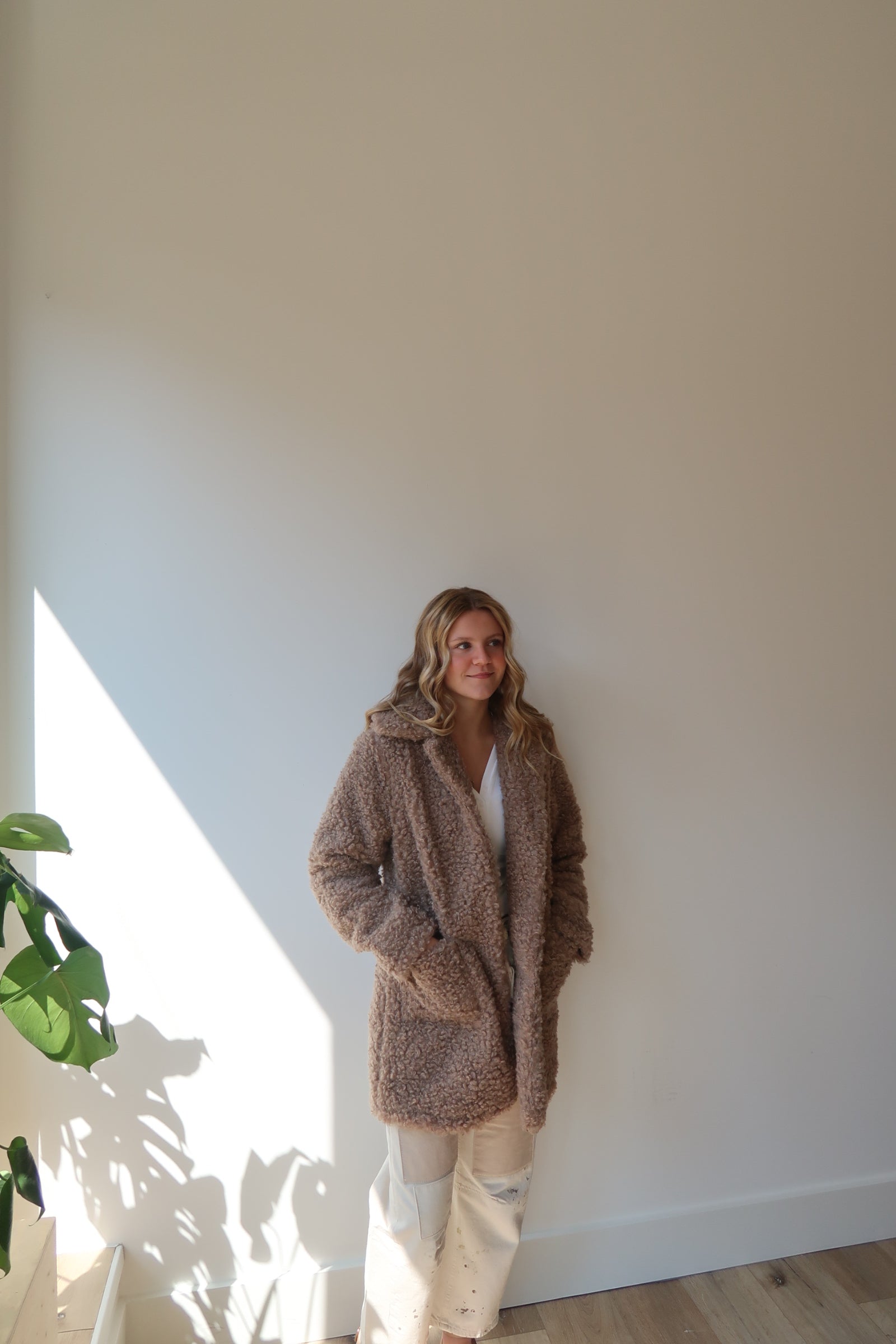 POODLE FUR JACKET - CAMEL - LAST SIZE M