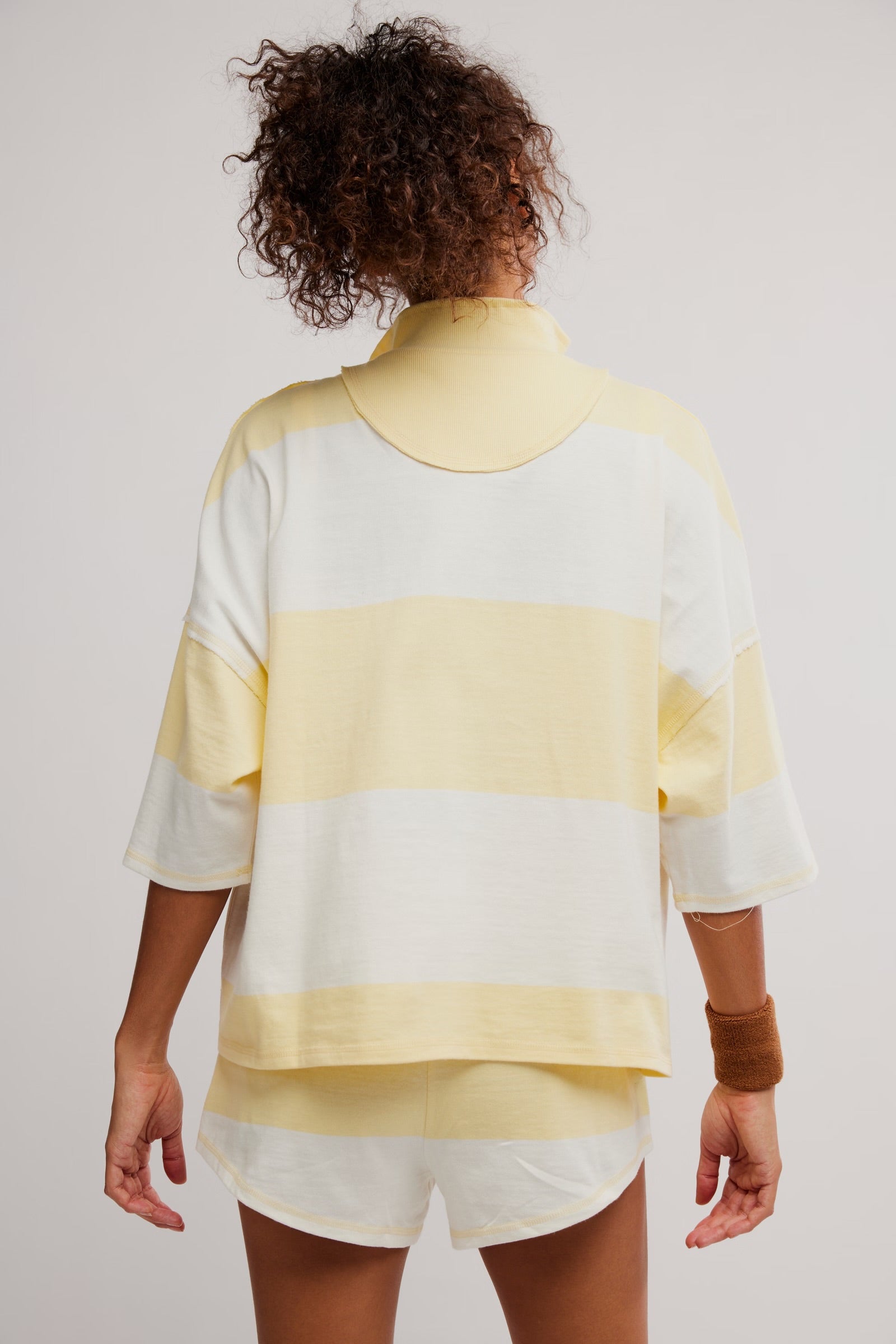 FREE PEOPLE RETRO RUGBY SHORTS SET - SUNLIT YELLOW