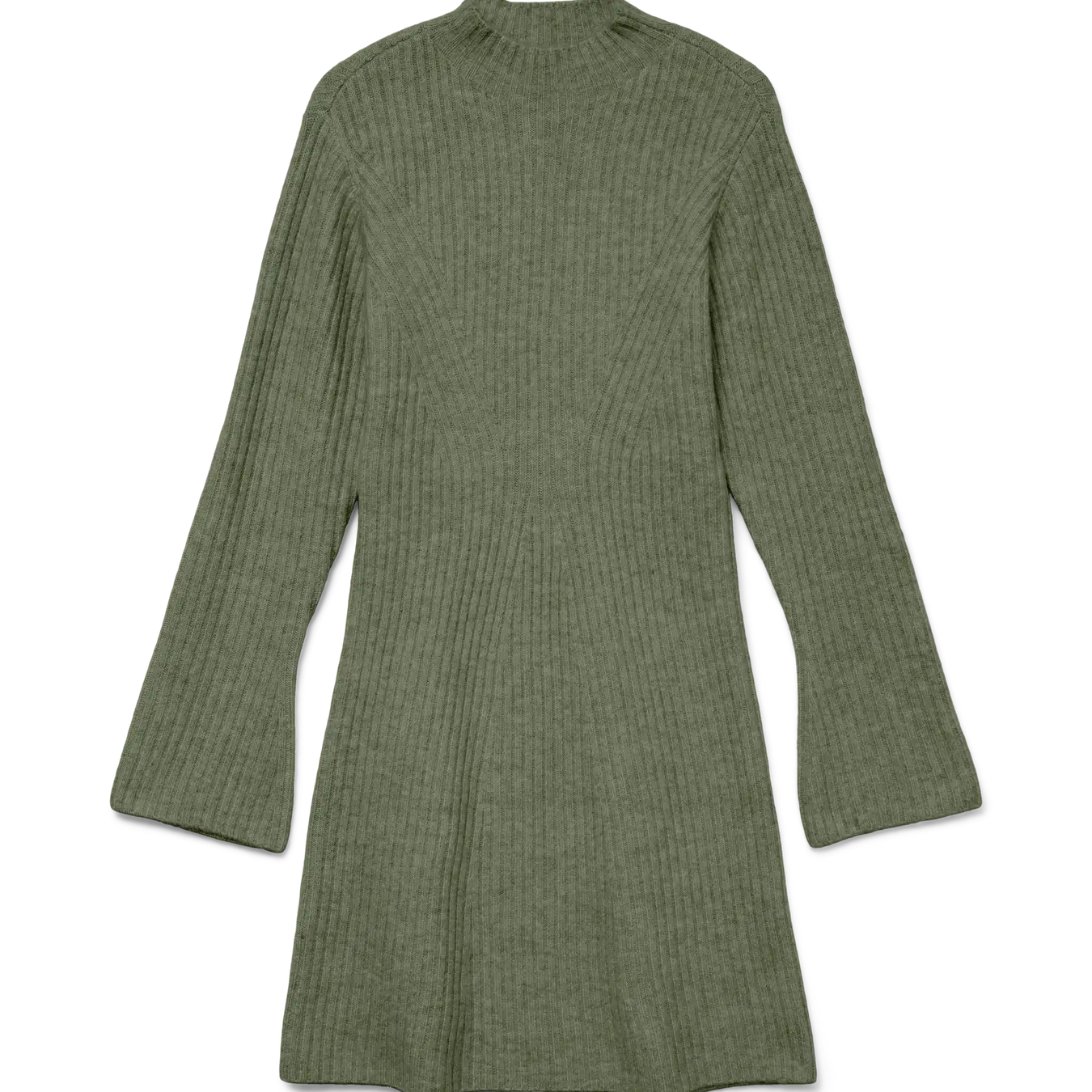 AWARE LINA LS HIGHNECK KNIT DRESS - OLVINE