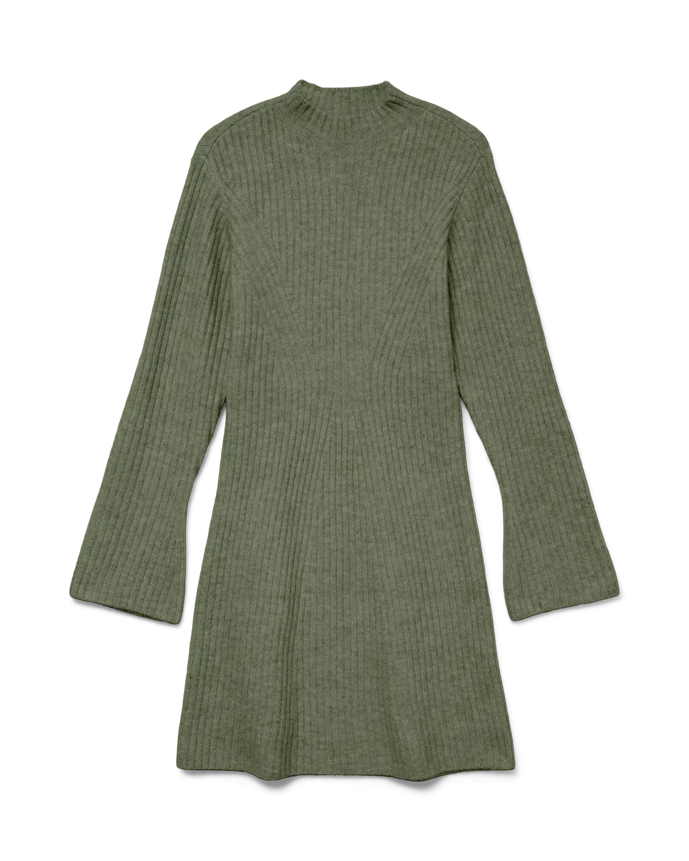 AWARE LINA LS HIGHNECK KNIT DRESS - OLVINE